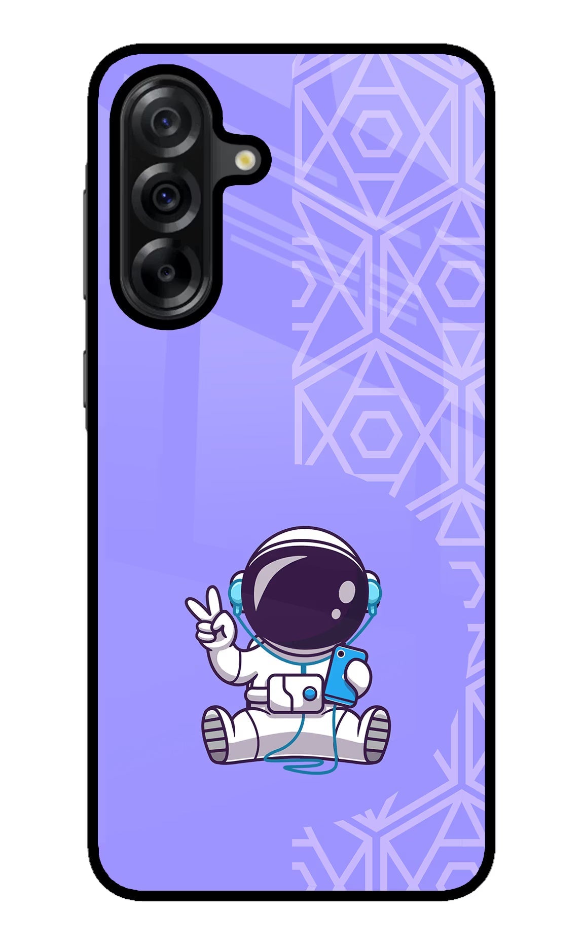 Cute Astronaut Chilling Samsung A36 5G Glass Case