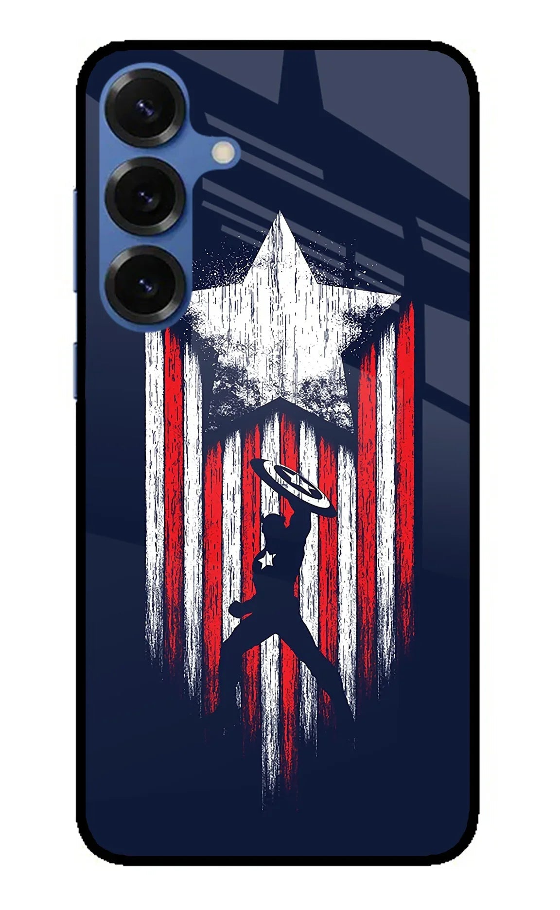 Captain America Marvel Art Samsung S25 Plus Glass Case