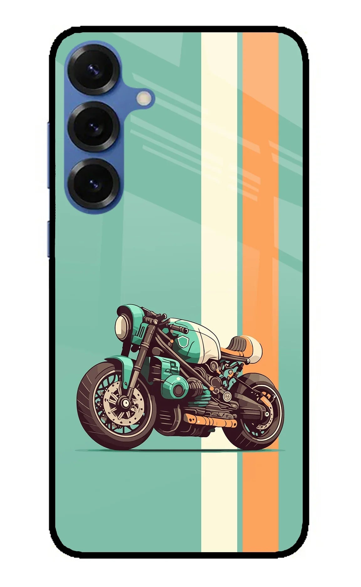Striped Moto Drift Samsung S25 Plus Glass Case