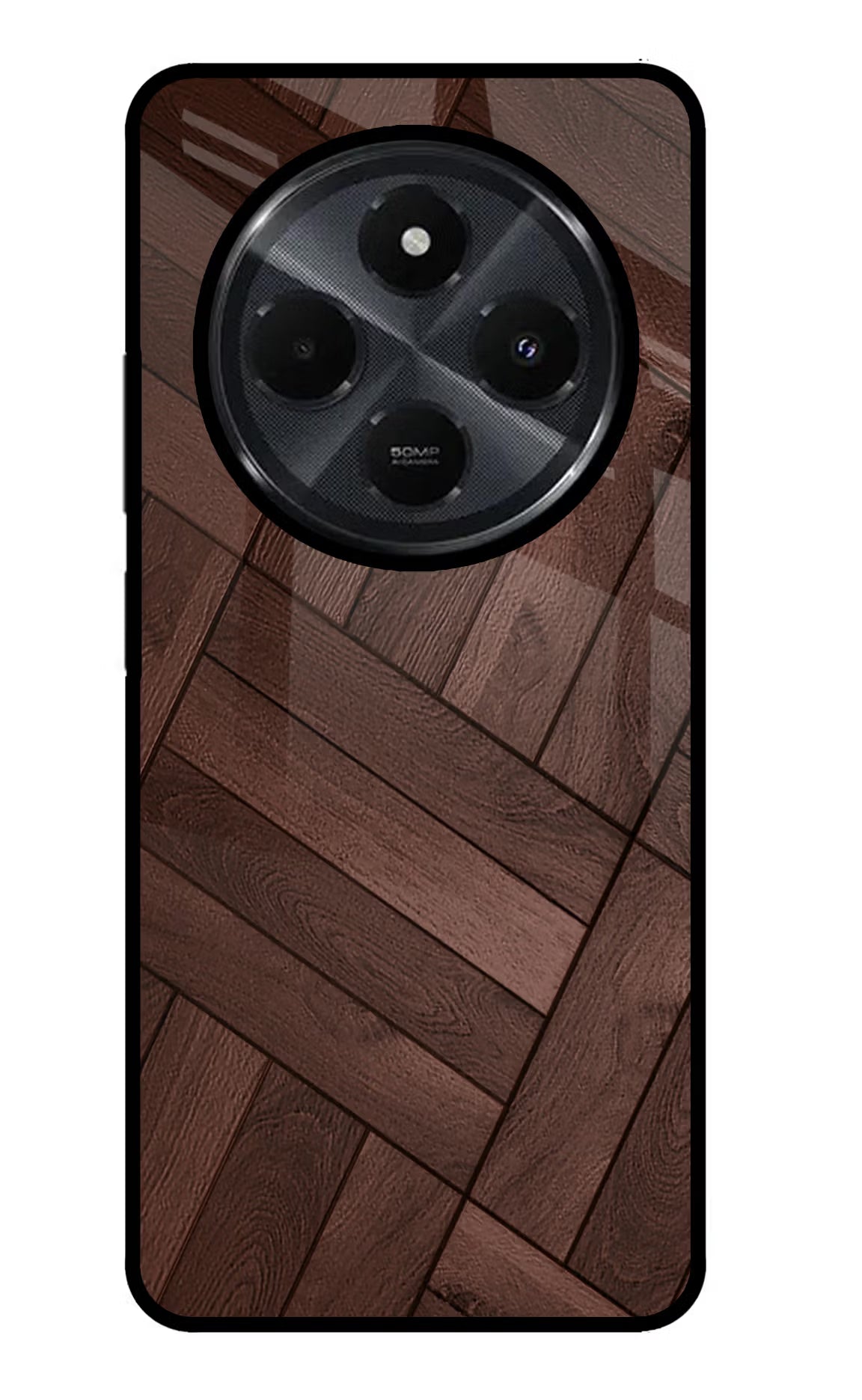 Wooden Texture Design Redmi 14C 5G Glass Case