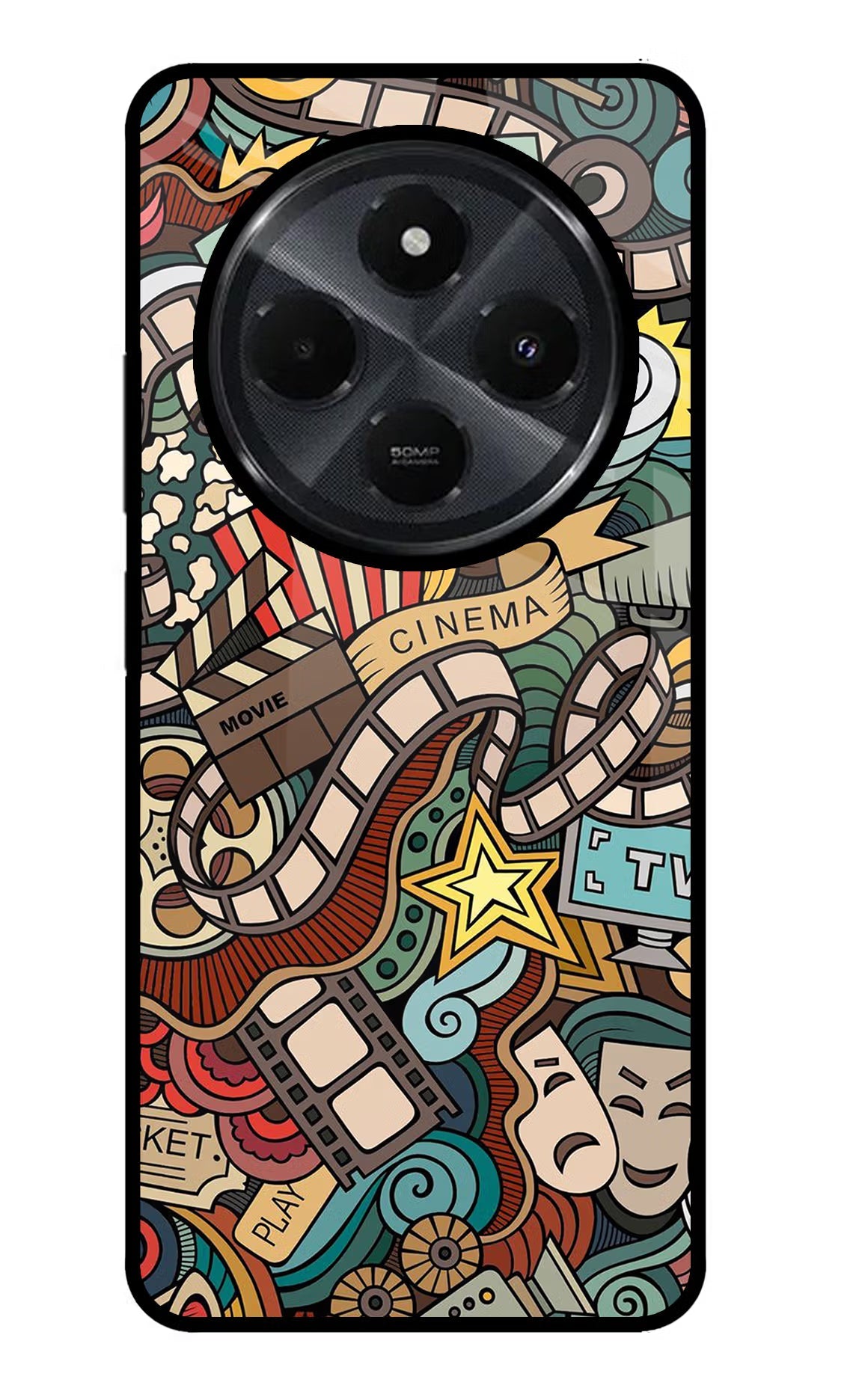 Cinema Abstract Redmi 14C 5G Glass Case