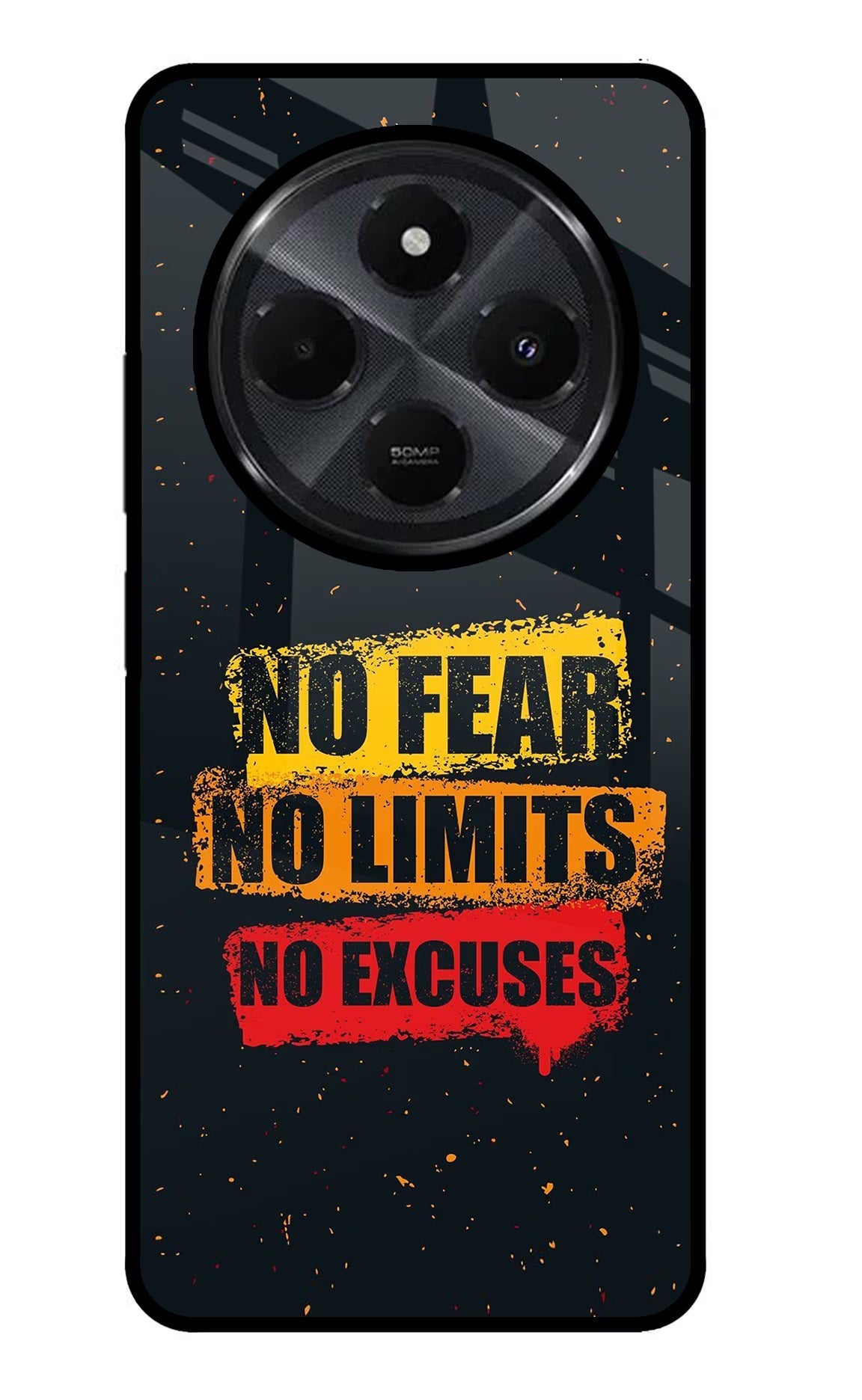 No Fear No Limits No Excuse Redmi 14C 5G Glass Case