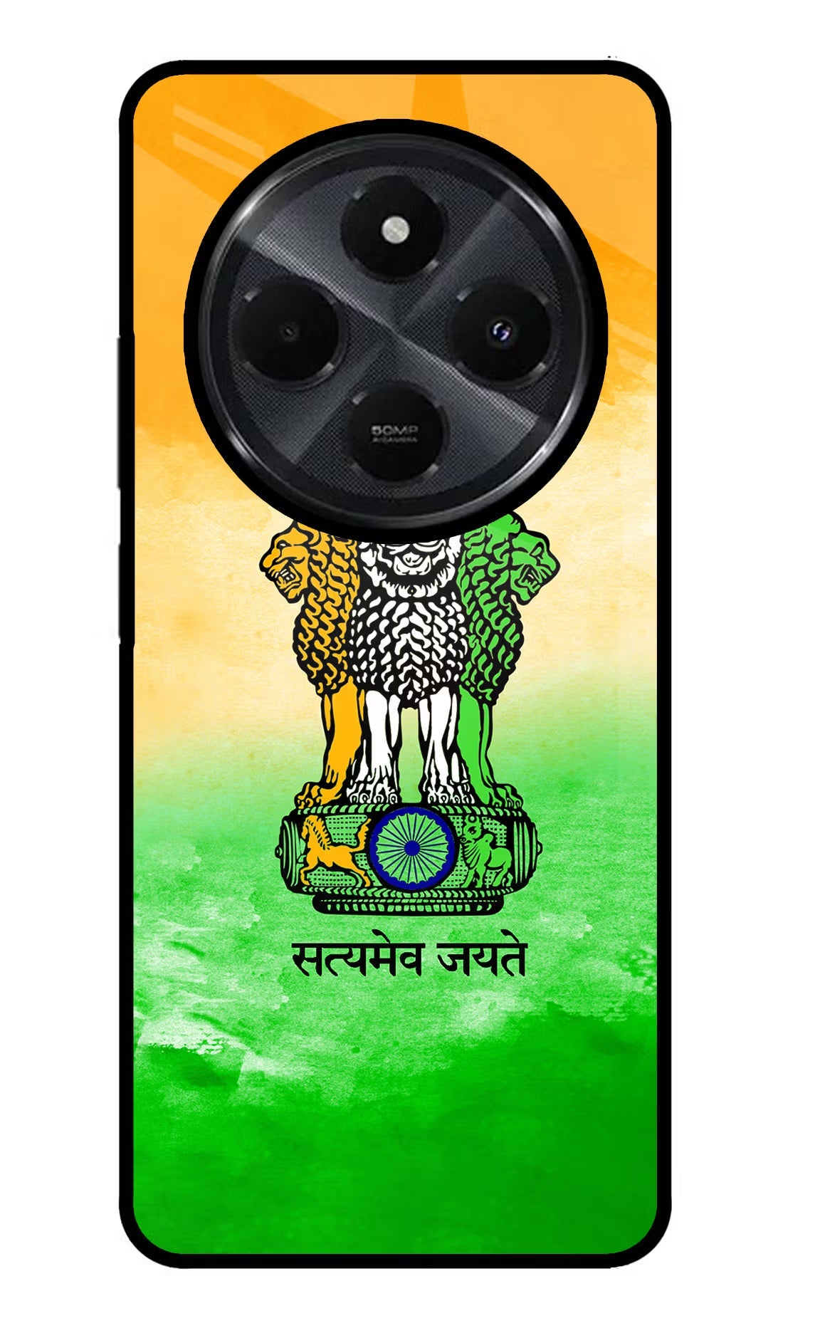 Satyamev Jayate Flag Redmi 14C 5G Glass Case
