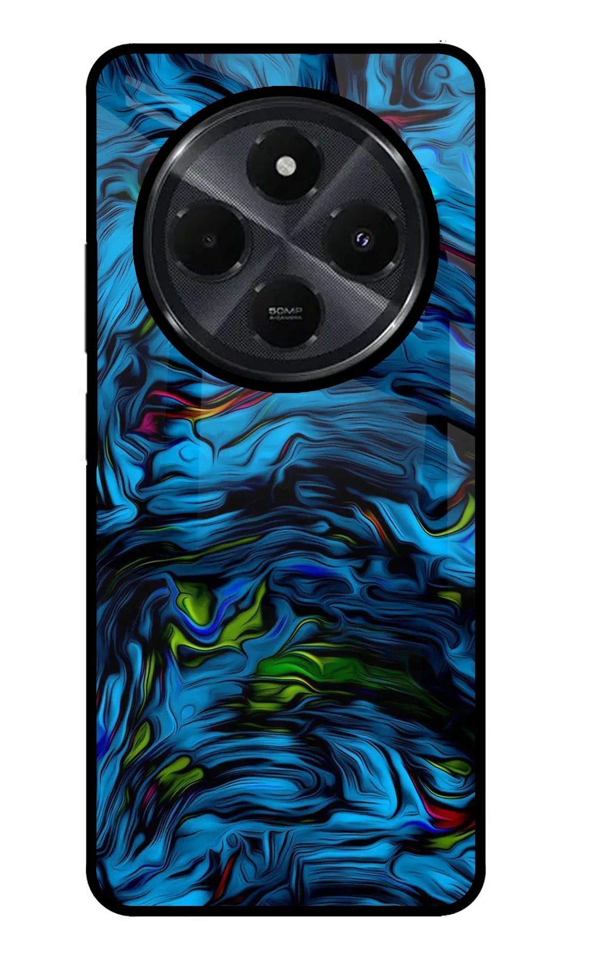 Dark Blue Abstract Redmi 14C 5G Glass Case