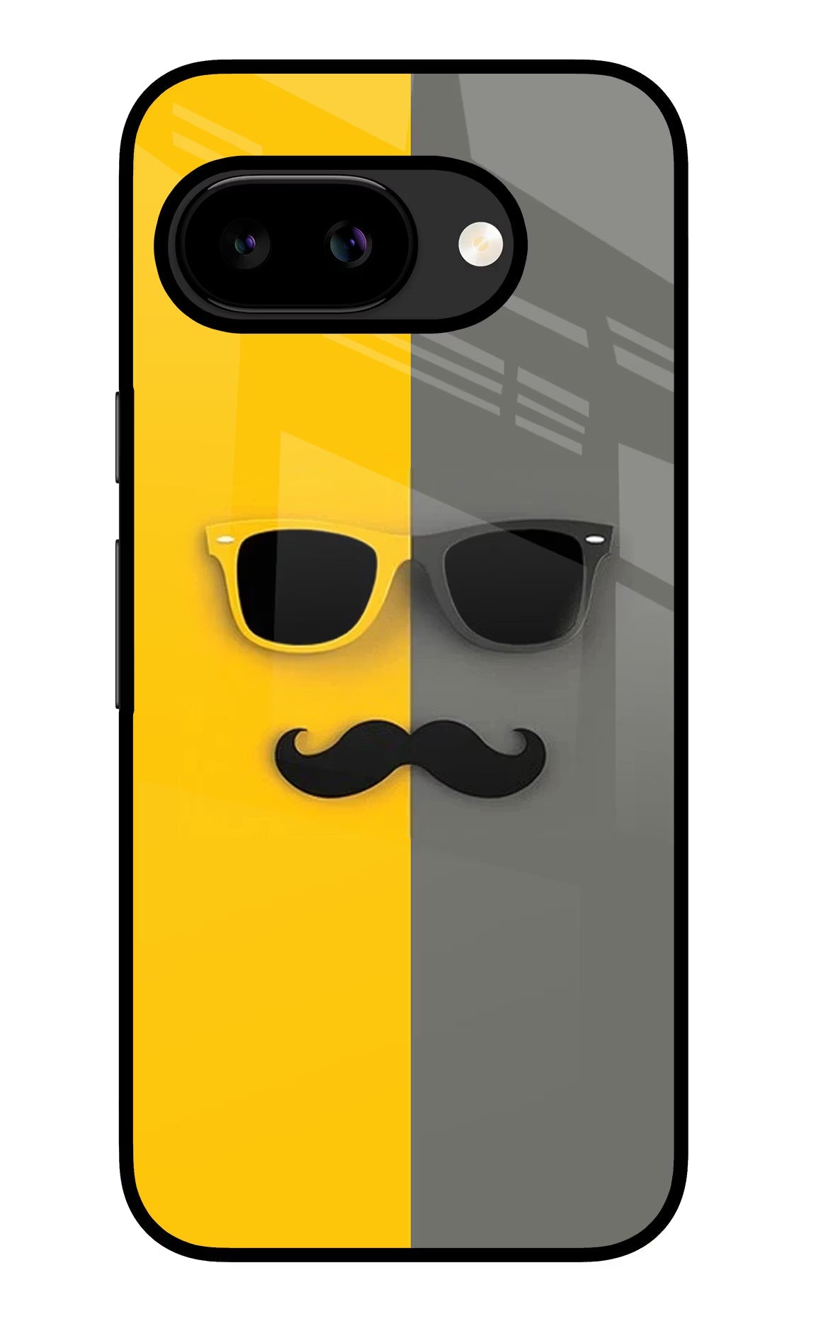 Sunglasses with Mustache Google Pixel 9A Glass Case