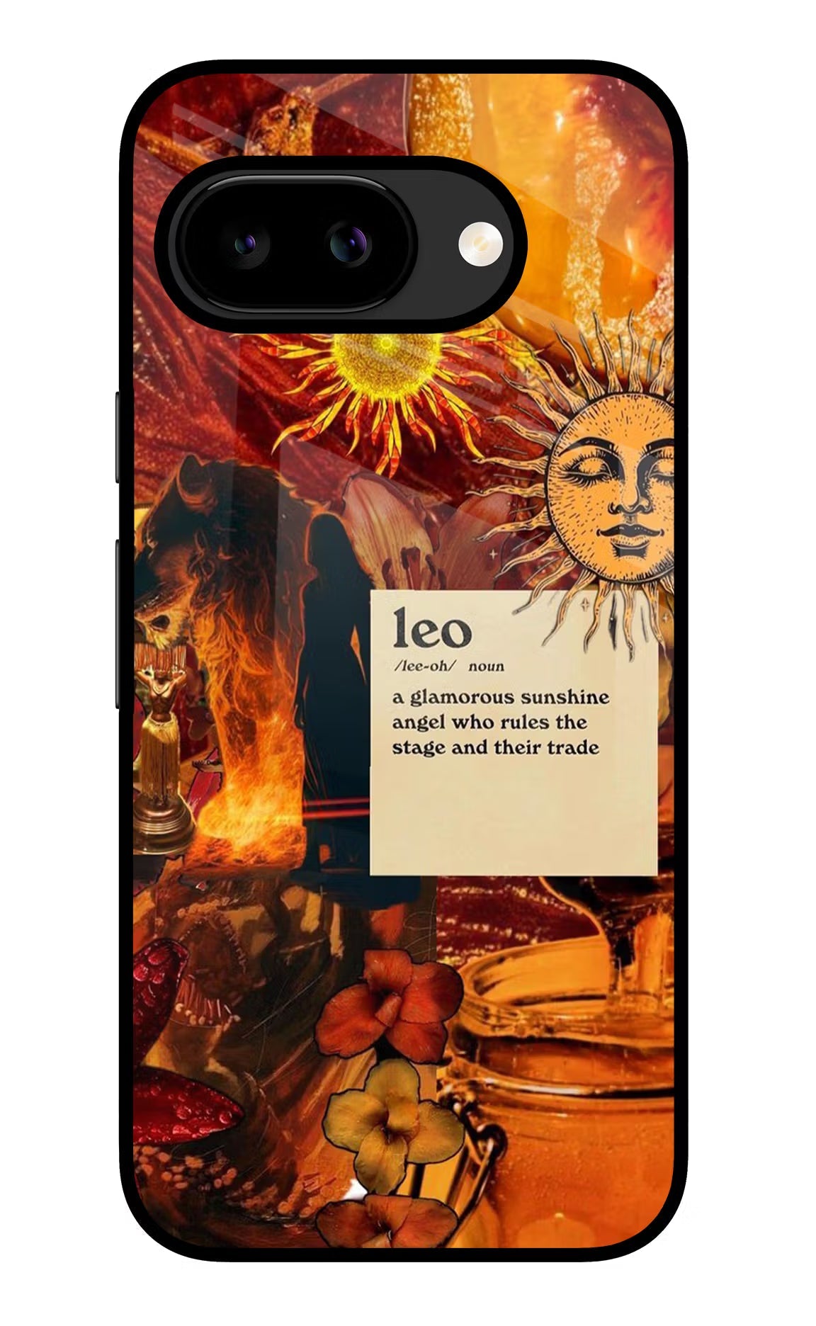 Leo Zodiac Google Pixel 9a Back Cover Glass Case - Hello Swanky