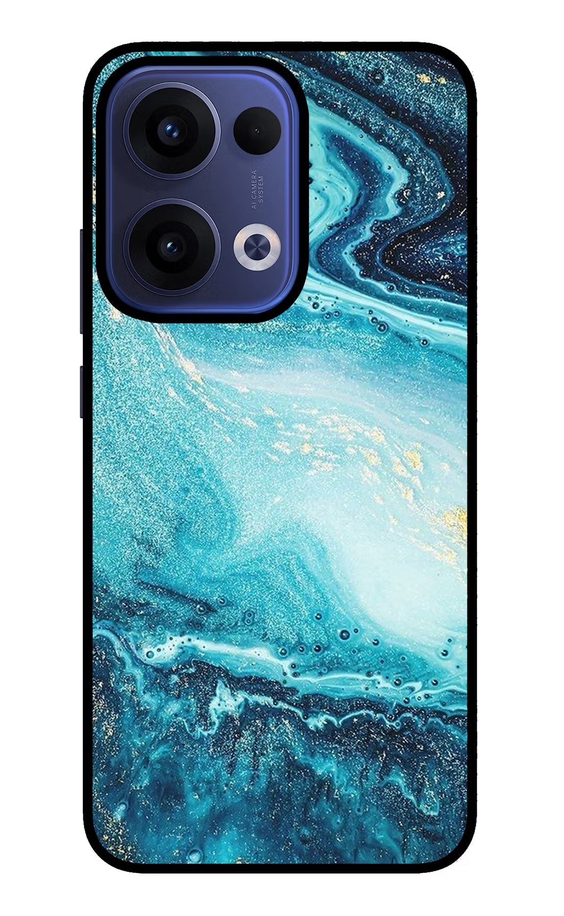 Blue Glitter Marble Oppo Reno13 5G Back Cover