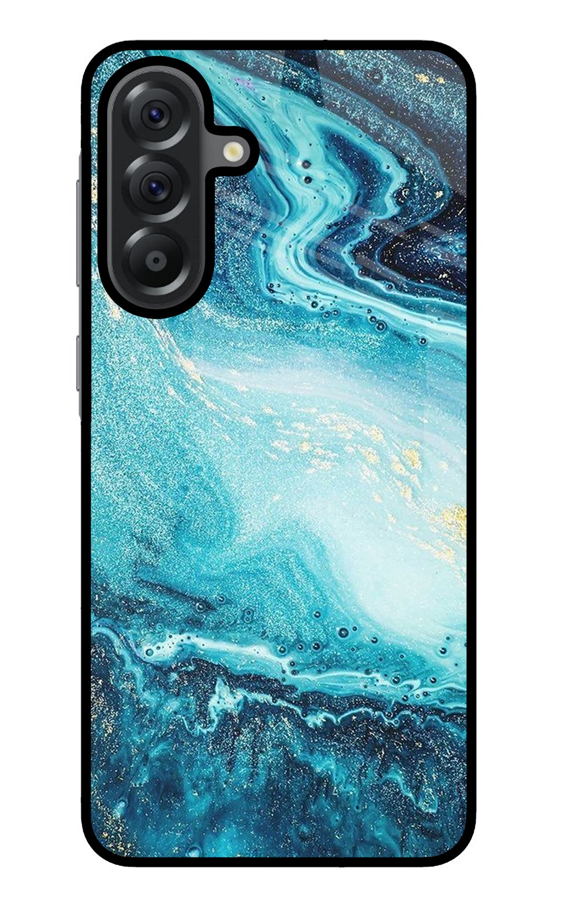 Blue Glitter Marble Samsung A56 5G Back Cover