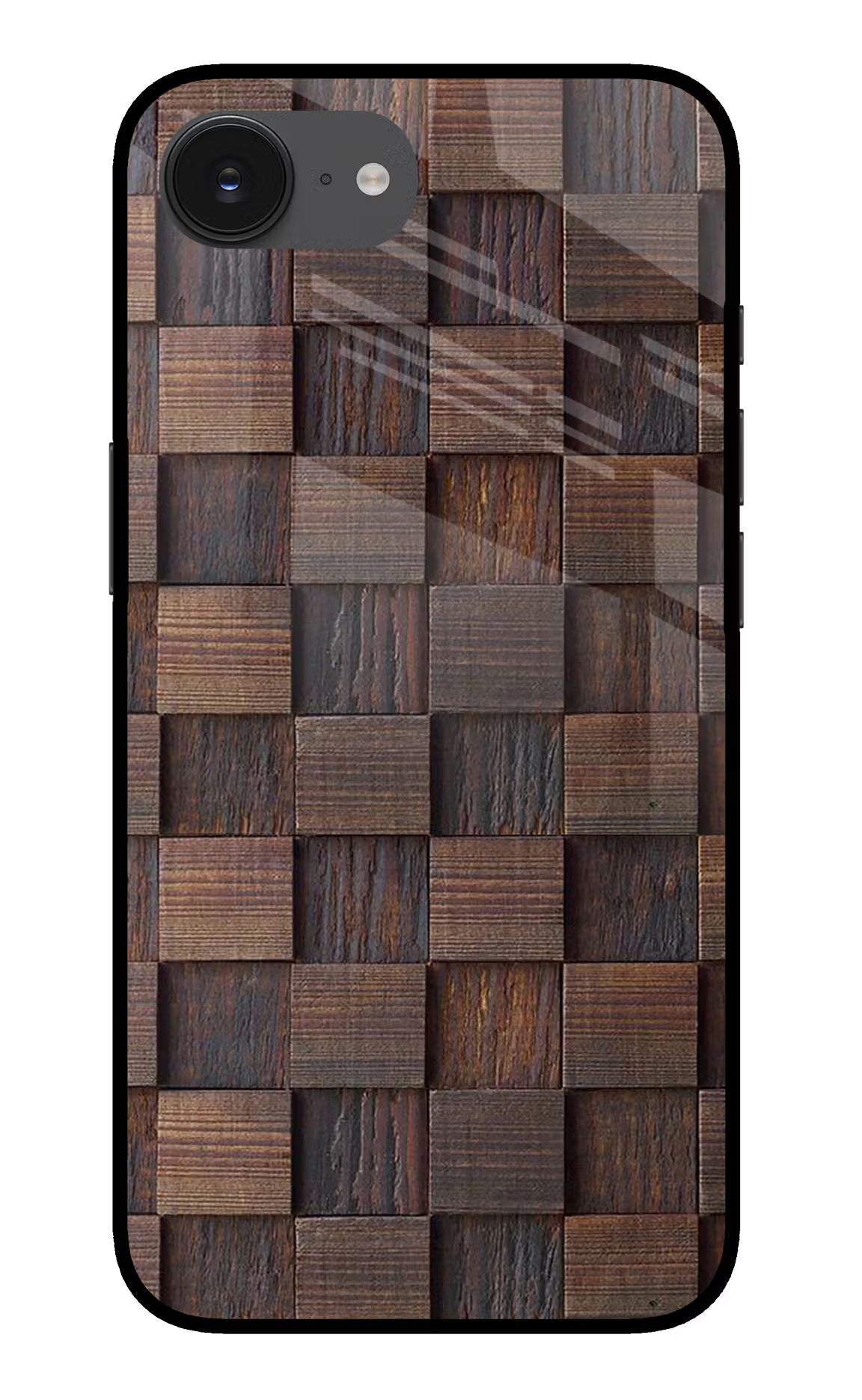 Wooden Cube Design iPhone 16e Back Cover