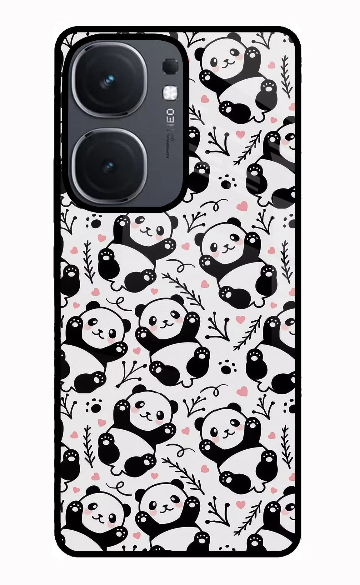 Cute Panda iQOO Neo 9 Back Cover Glass Case - Hello Swanky