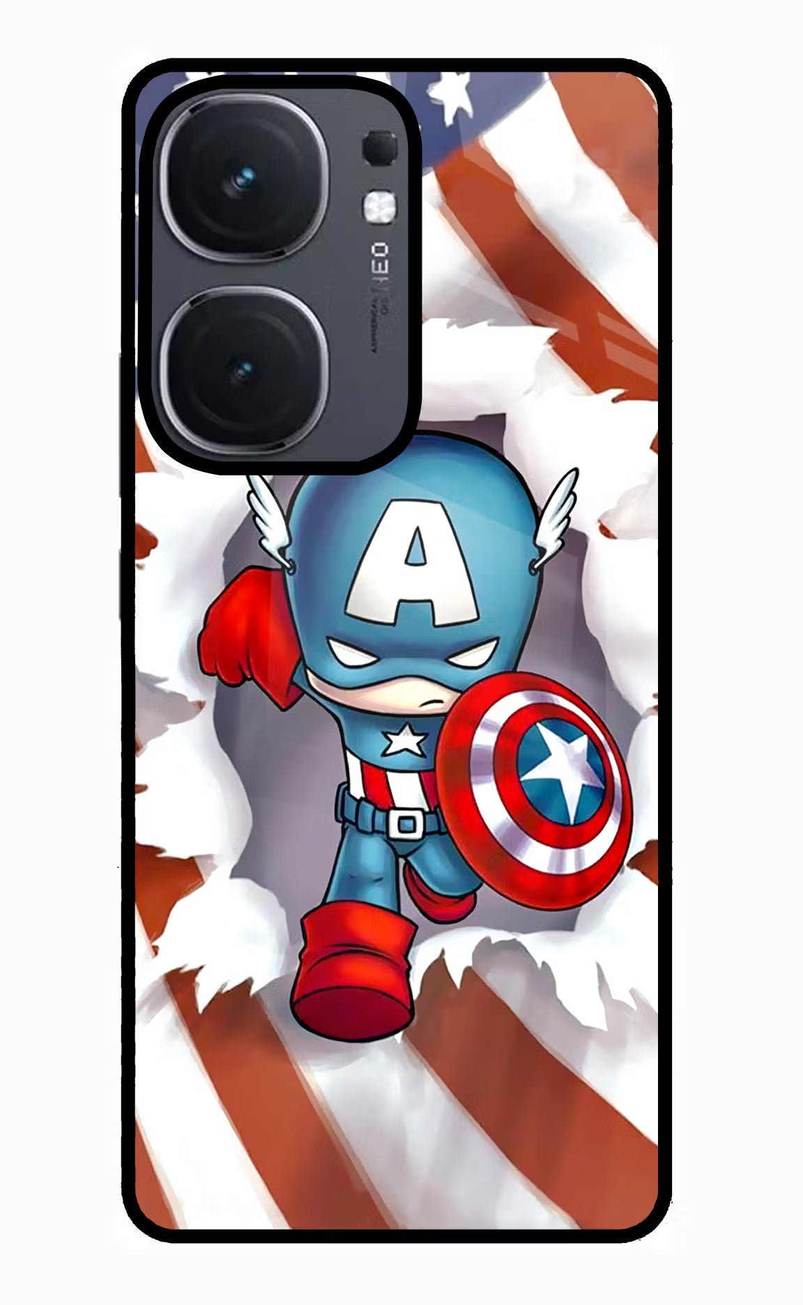 Captain America iQOO Neo 9 Back Cover Glass Case - Hello Swanky