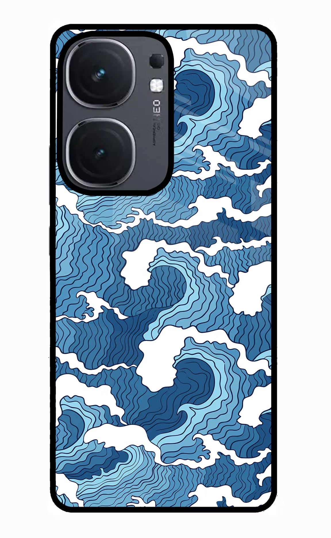 Blue Waves iQOO Neo 9 Back Cover Glass Case - Hello Swanky