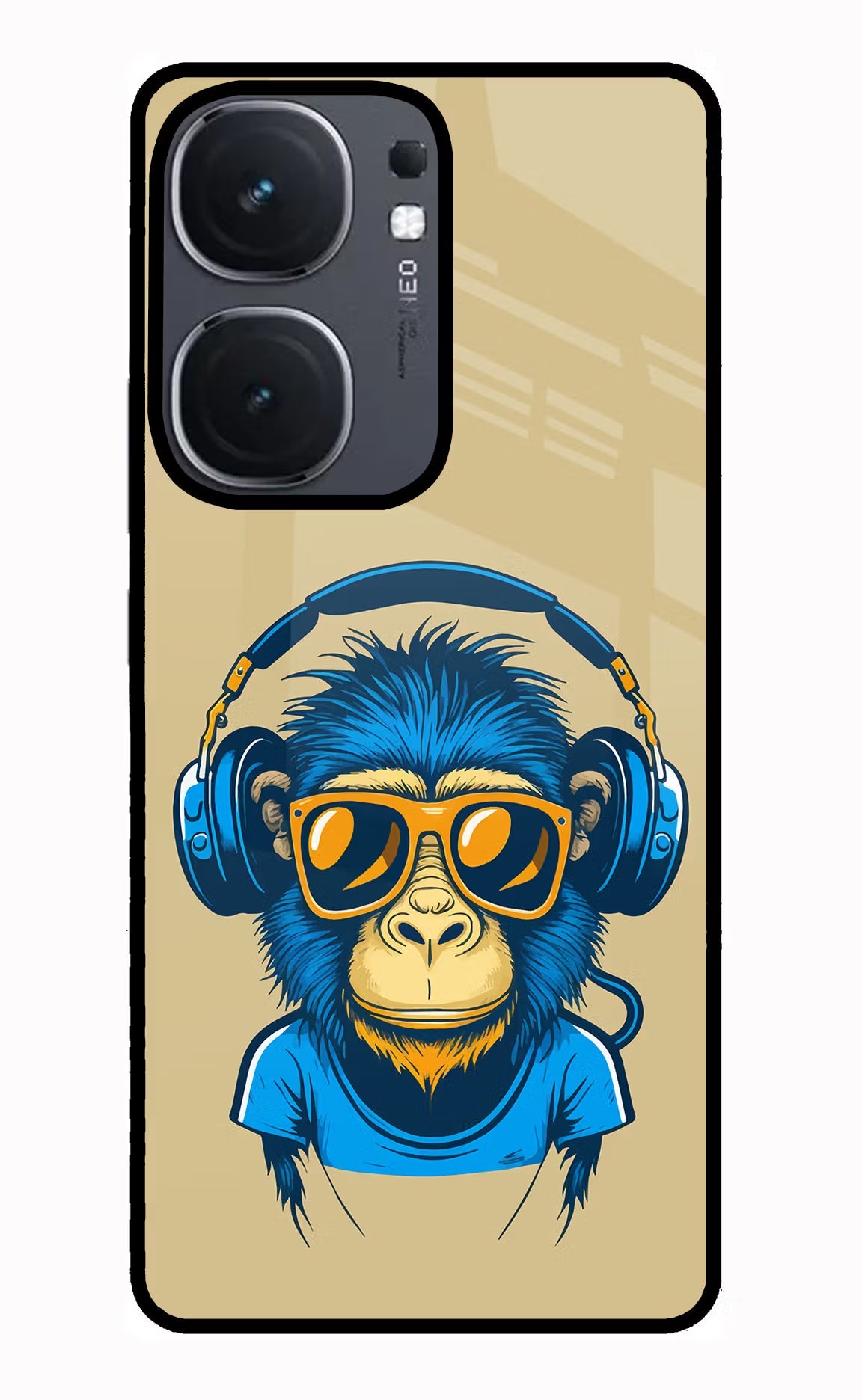 Monkey Headphone iQOO Neo 9 Back Cover Glass Case - Hello Swanky