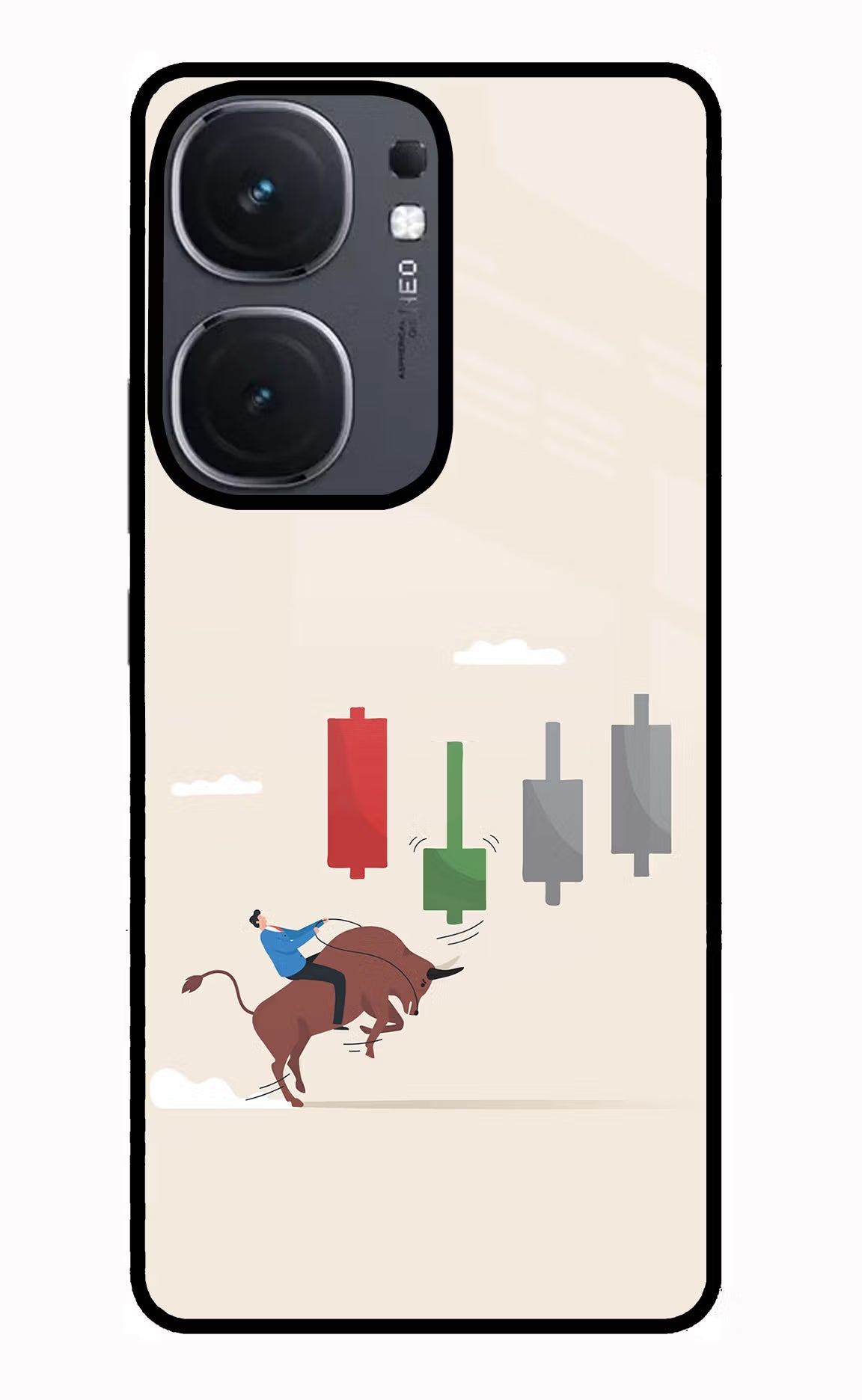 Bull Trading Momentum iQOO Neo 9 Back Cover Glass Case - Hello Swanky