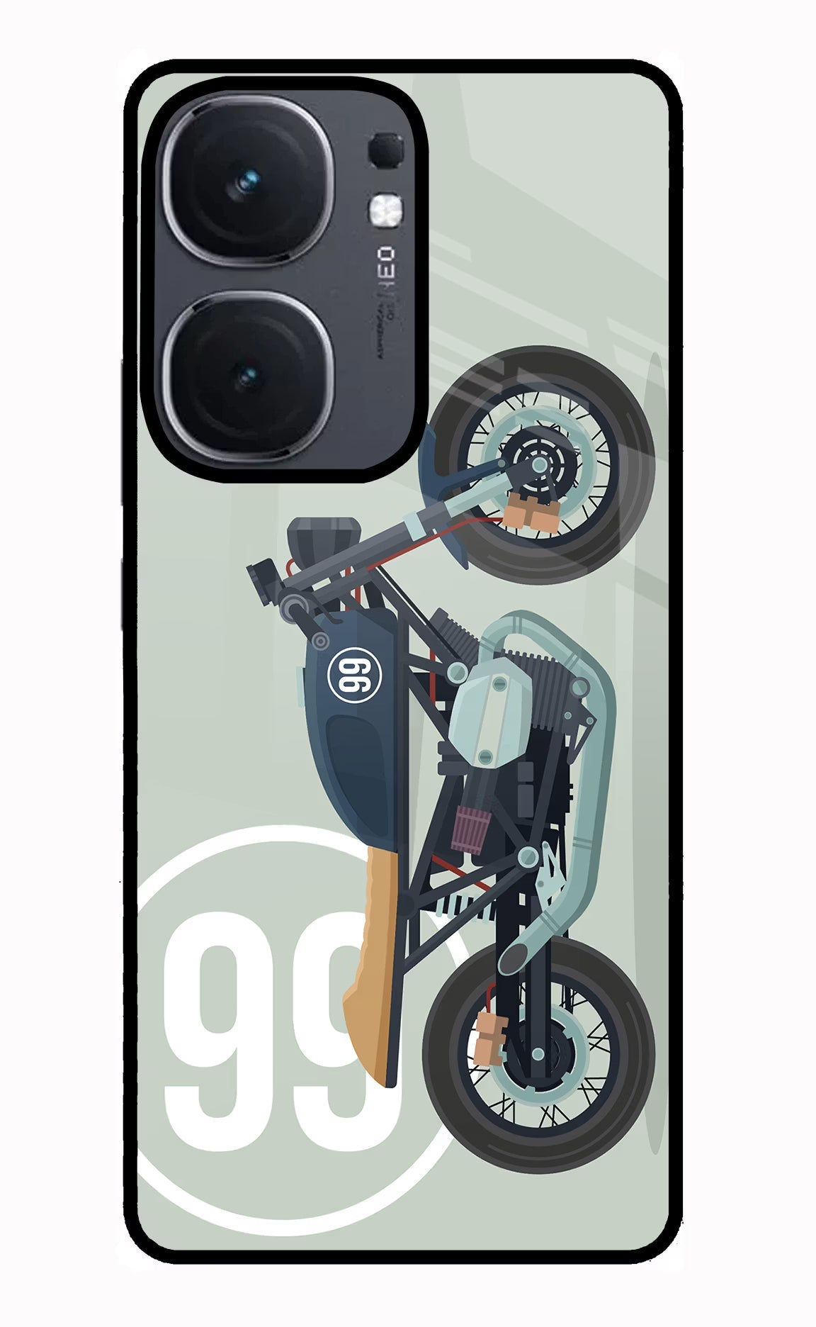 Classic Cafe Racer 99 iQOO Neo 9 Back Cover Glass Case - Hello Swanky