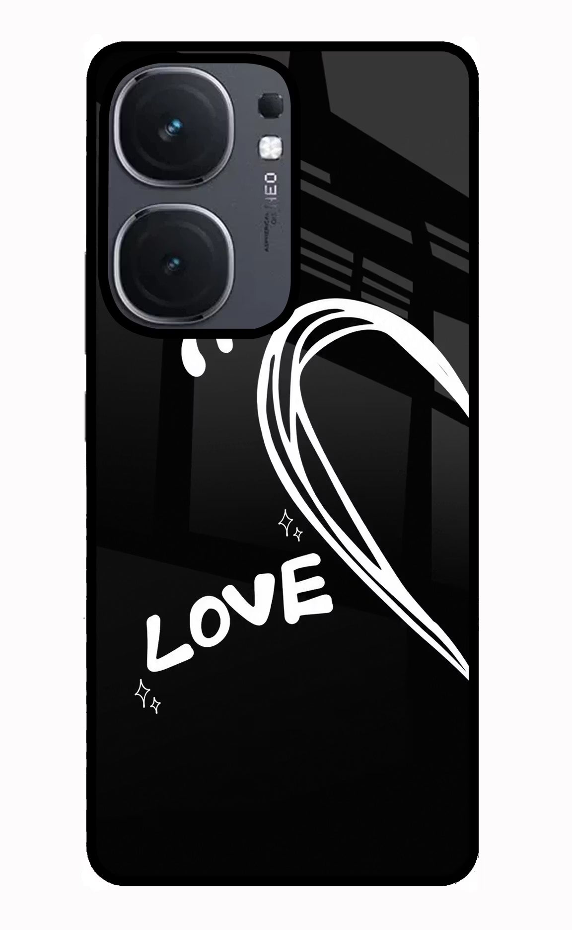 Love Line iQOO Neo 9 Back Cover Glass Case - Hello Swanky