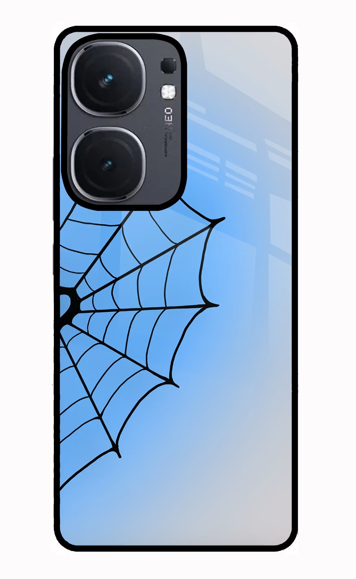 Blue Web iQOO Neo 9 Back Cover Glass Case - Hello Swanky