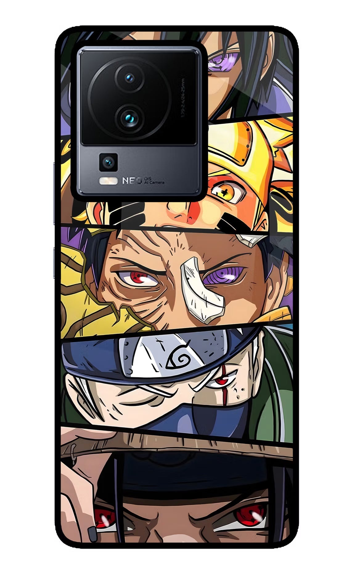 Naruto Character iQOO Neo 7 Pro Back Cover Glass Case - Hello Swanky