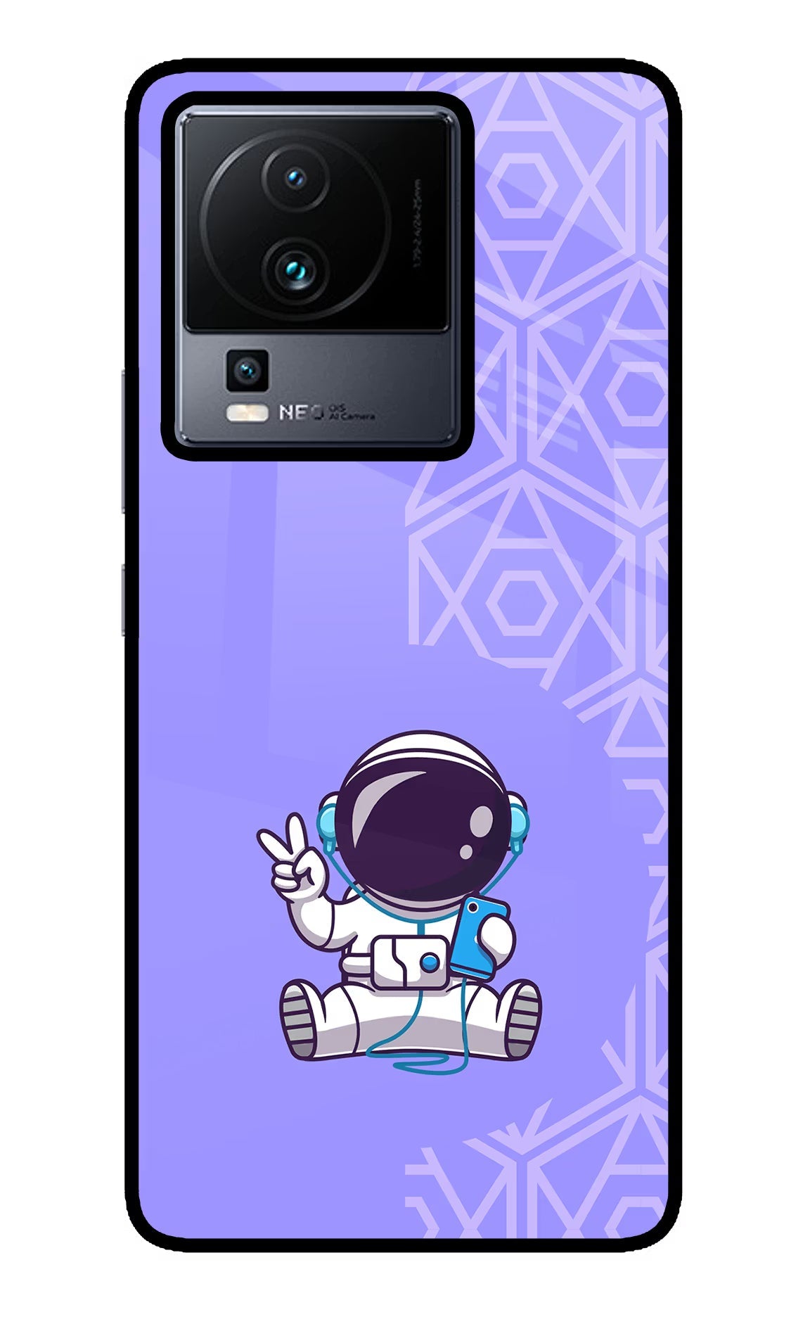 Cute Astronaut Chilling iQOO Neo 7 Pro Back Cover Glass Case - Hello Swanky