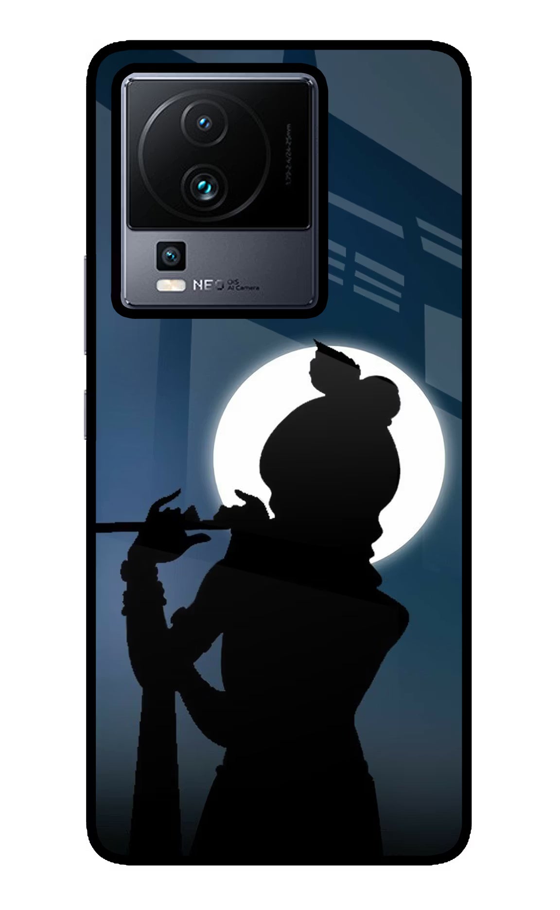 Shri Krishna Silhouette iQOO Neo 7 Pro Back Cover Glass Case - Hello Swanky