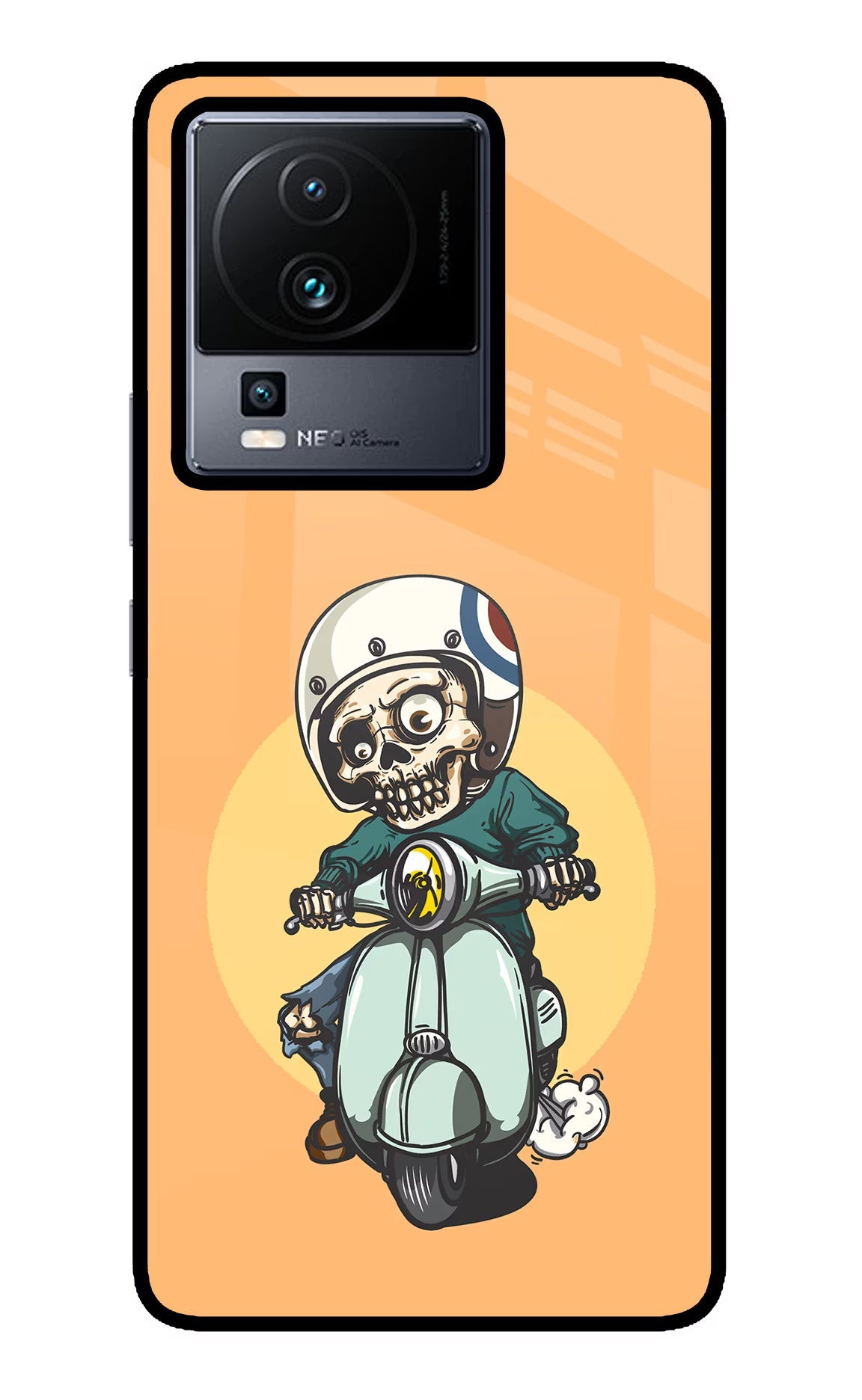Undead Biker iQOO Neo 7 Pro Back Cover Glass Case - Hello Swanky