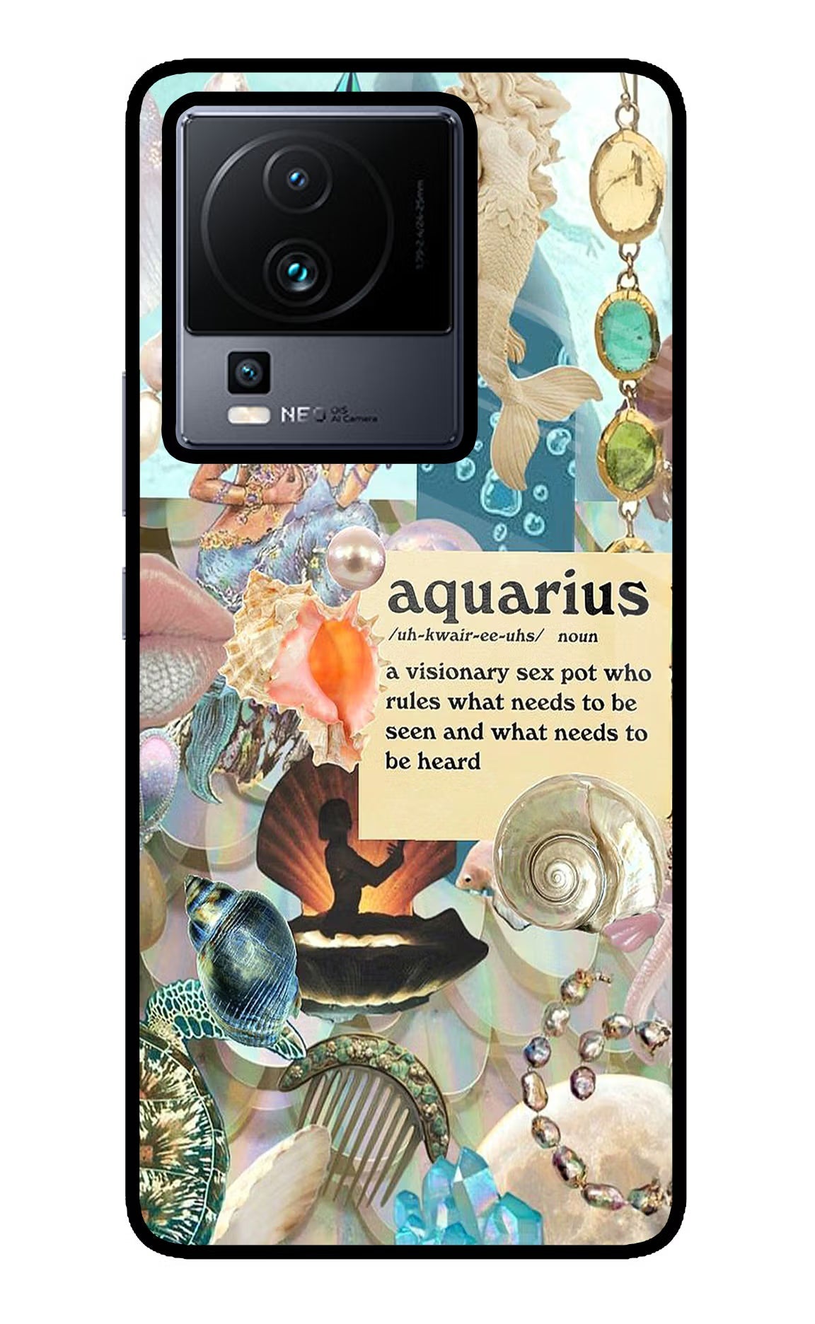 Aquarius Zodiac iQOO Neo 7 Pro Back Cover Glass Case - Hello Swanky