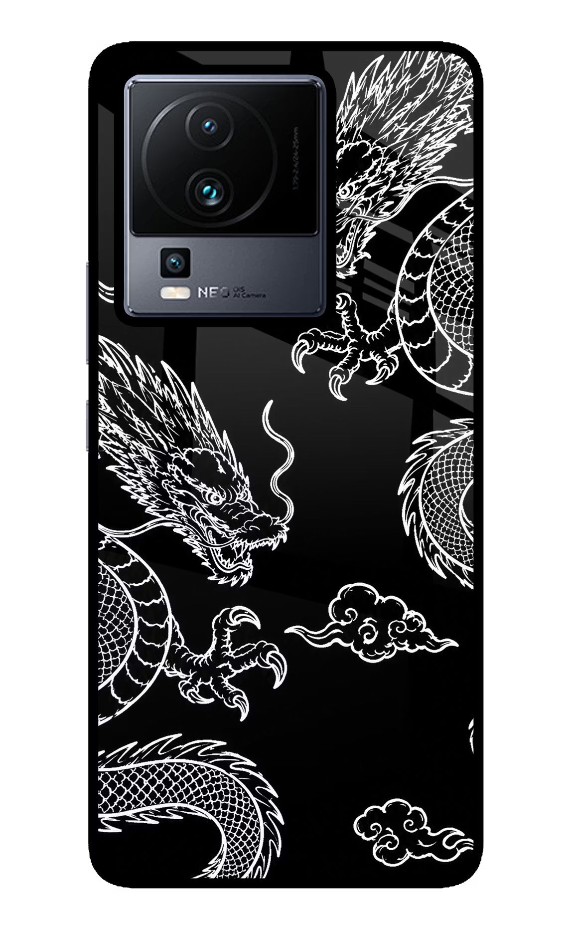 Twin Dragons iQOO Neo 7 Pro Back Cover Glass Case - Hello Swanky