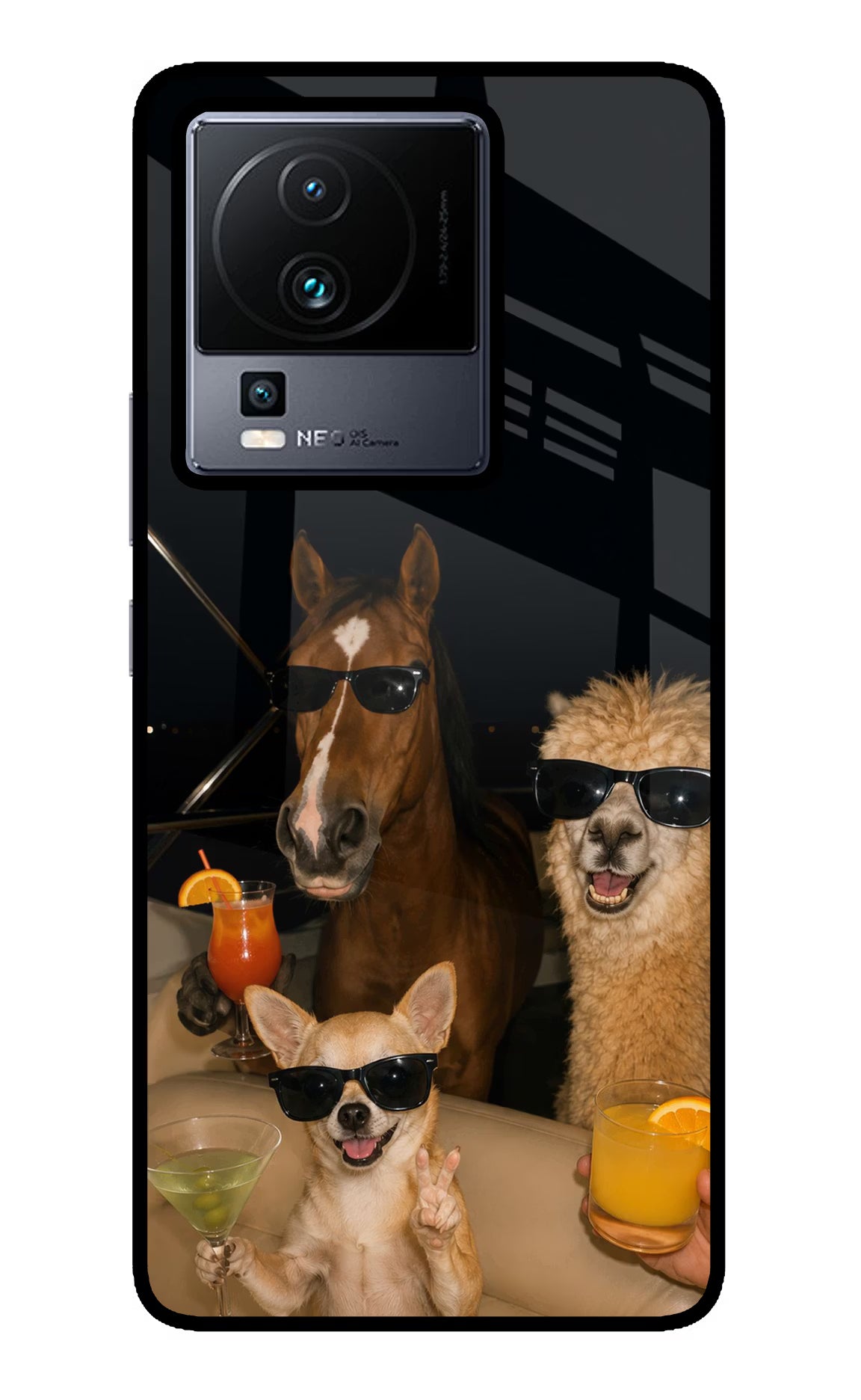Party Squad iQOO Neo 7 Pro Back Cover Glass Case - Hello Swanky