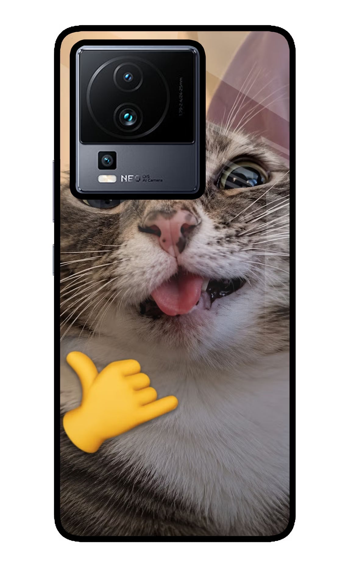 Silly Cat Call iQOO Neo 7 Pro Back Cover Glass Case - Hello Swanky
