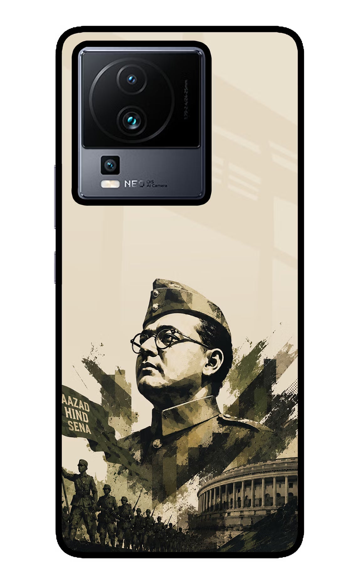 Netaji Rising iQOO Neo 7 Pro Back Cover Glass Case - Hello Swanky