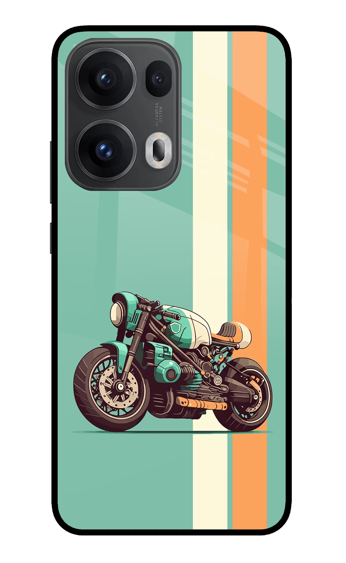 Striped Moto Drift Oppo Reno13 Pro 5G Glass Case
