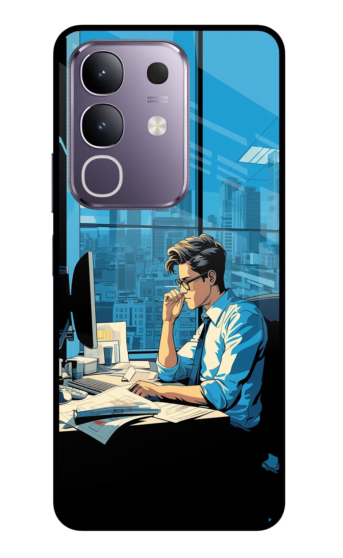 Focused Hustler (AI Generated) Vivo T4x 5G Glass Case