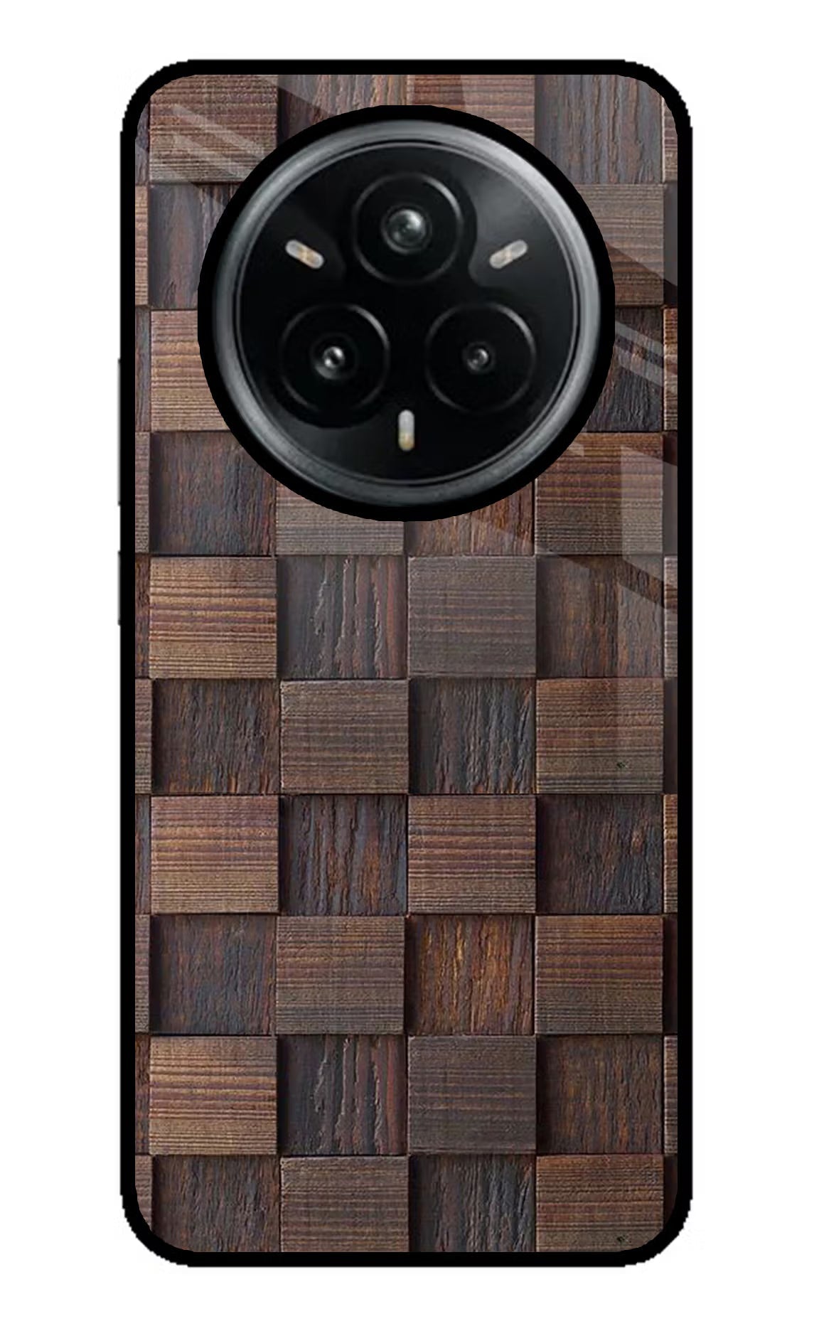 Wooden Cube Design Realme 14 Pro Plus 5G Glass Case