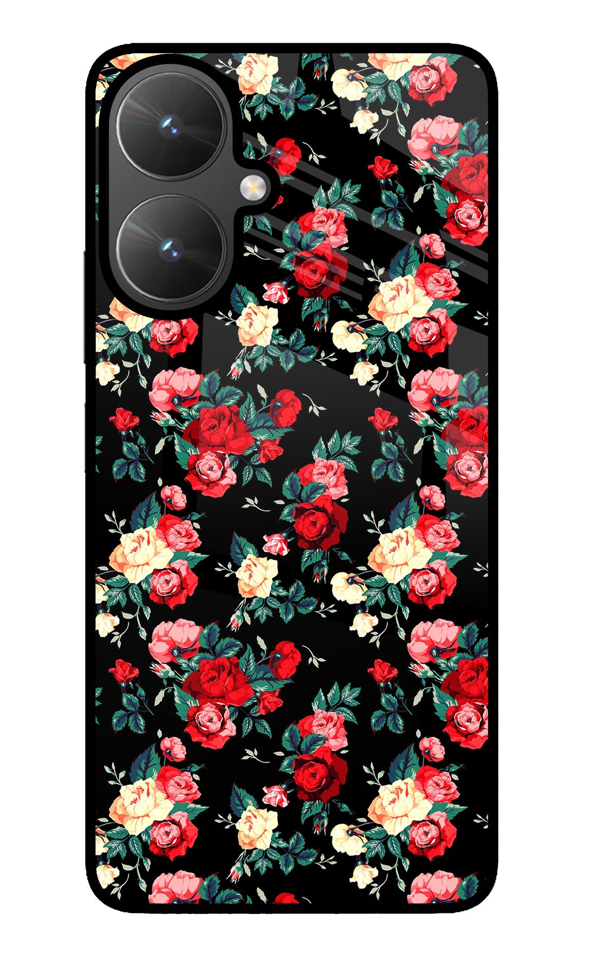 Rose Pattern Poco M6 5G Back Cover