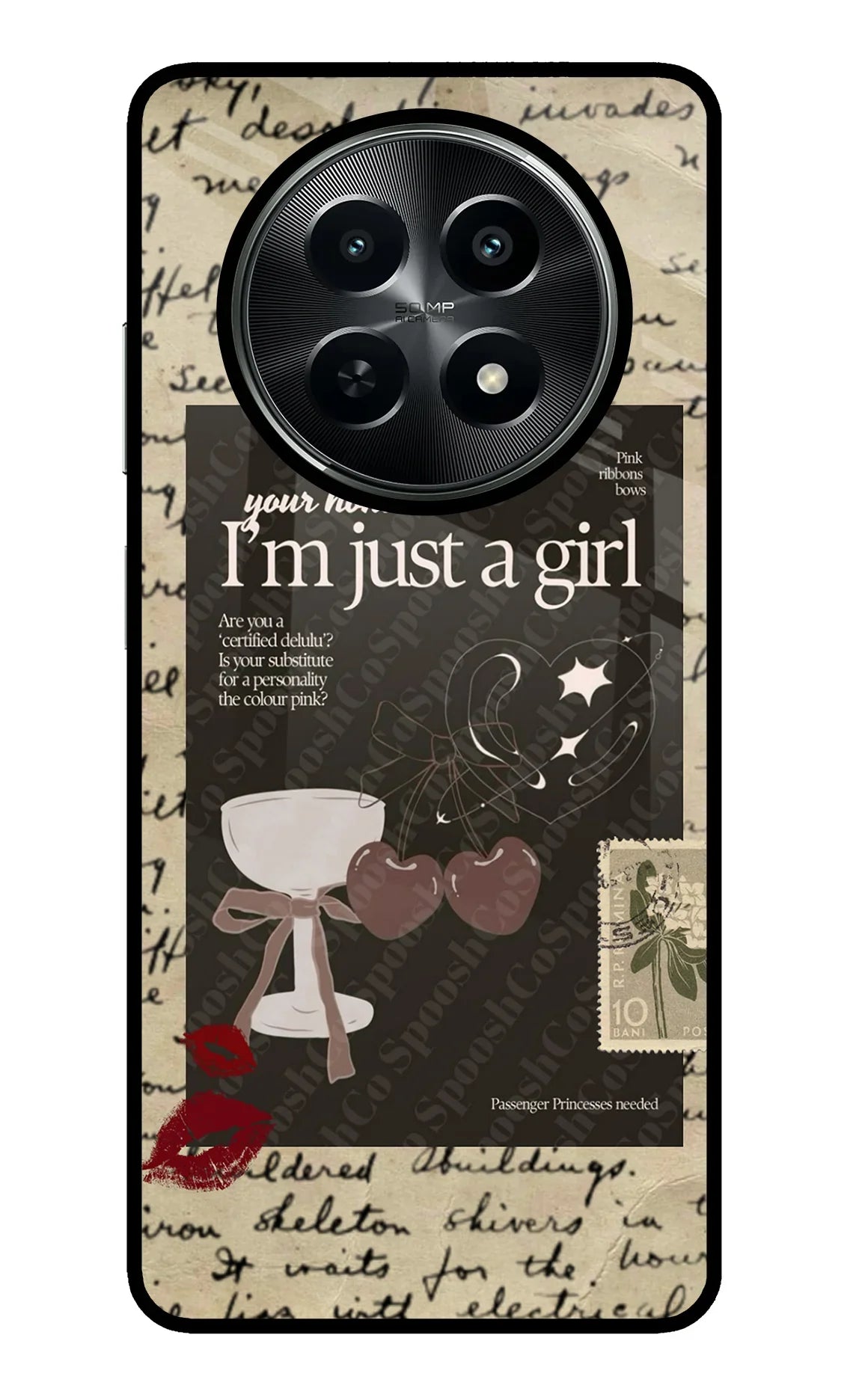 I am just a girl Realme C65 5G Glass Case
