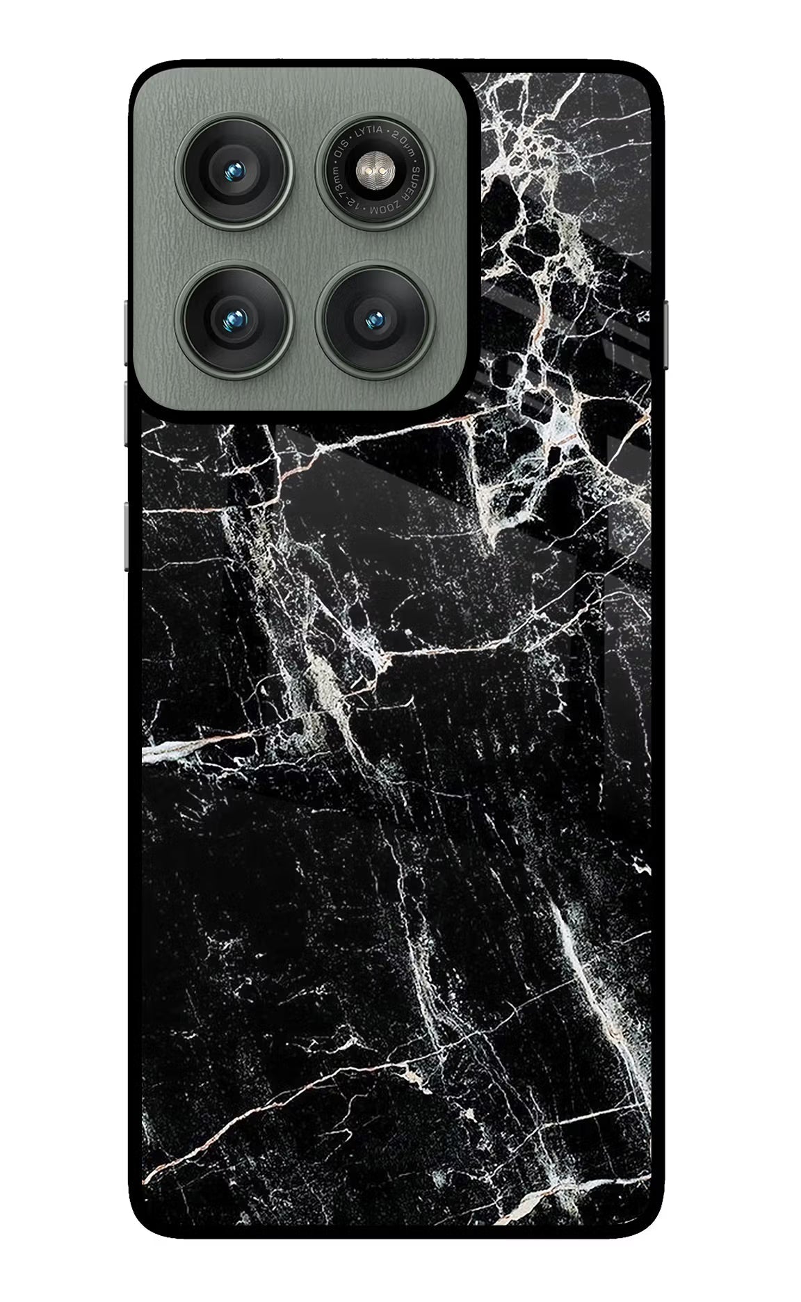Black Marble Texture Moto Edge 60 Pro Back Cover