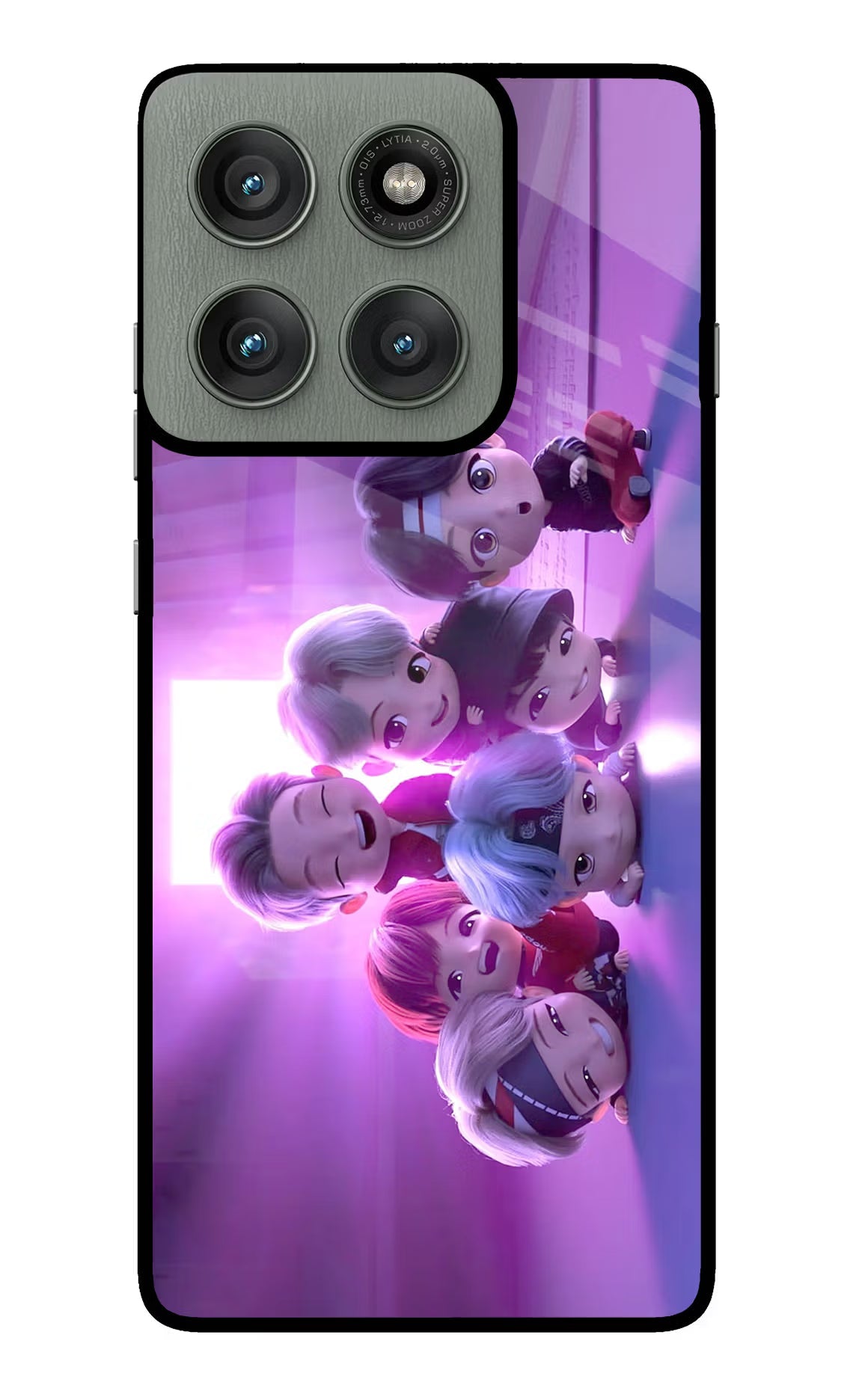 BTS Chibi Moto Edge 60 Pro Glass Case