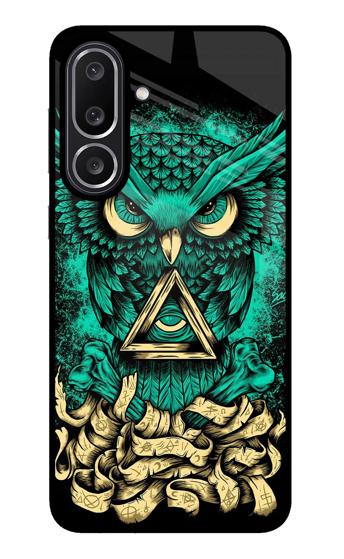Green Owl Samsung M56 5G Glass Case