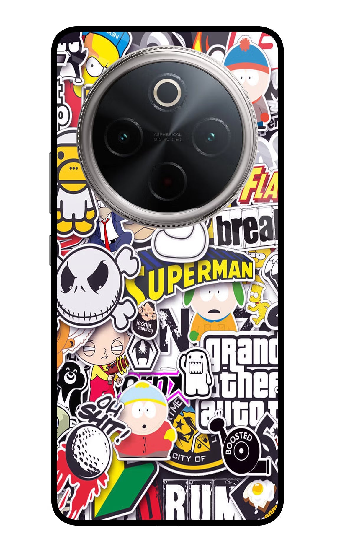 Sticker Bomb Vivo T4 5G Glass Case