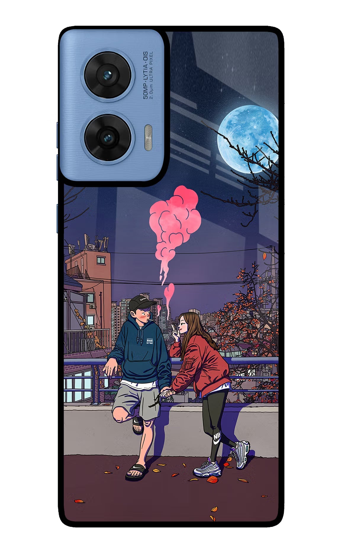 Chilling Couple Moto G96 5G Glass Case