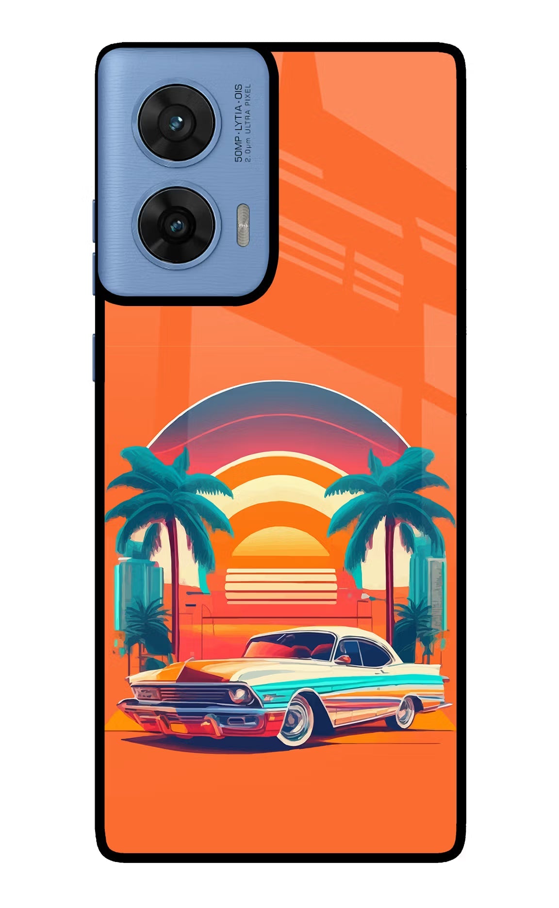 Palm Drive 80s Moto G96 5G Back Cover