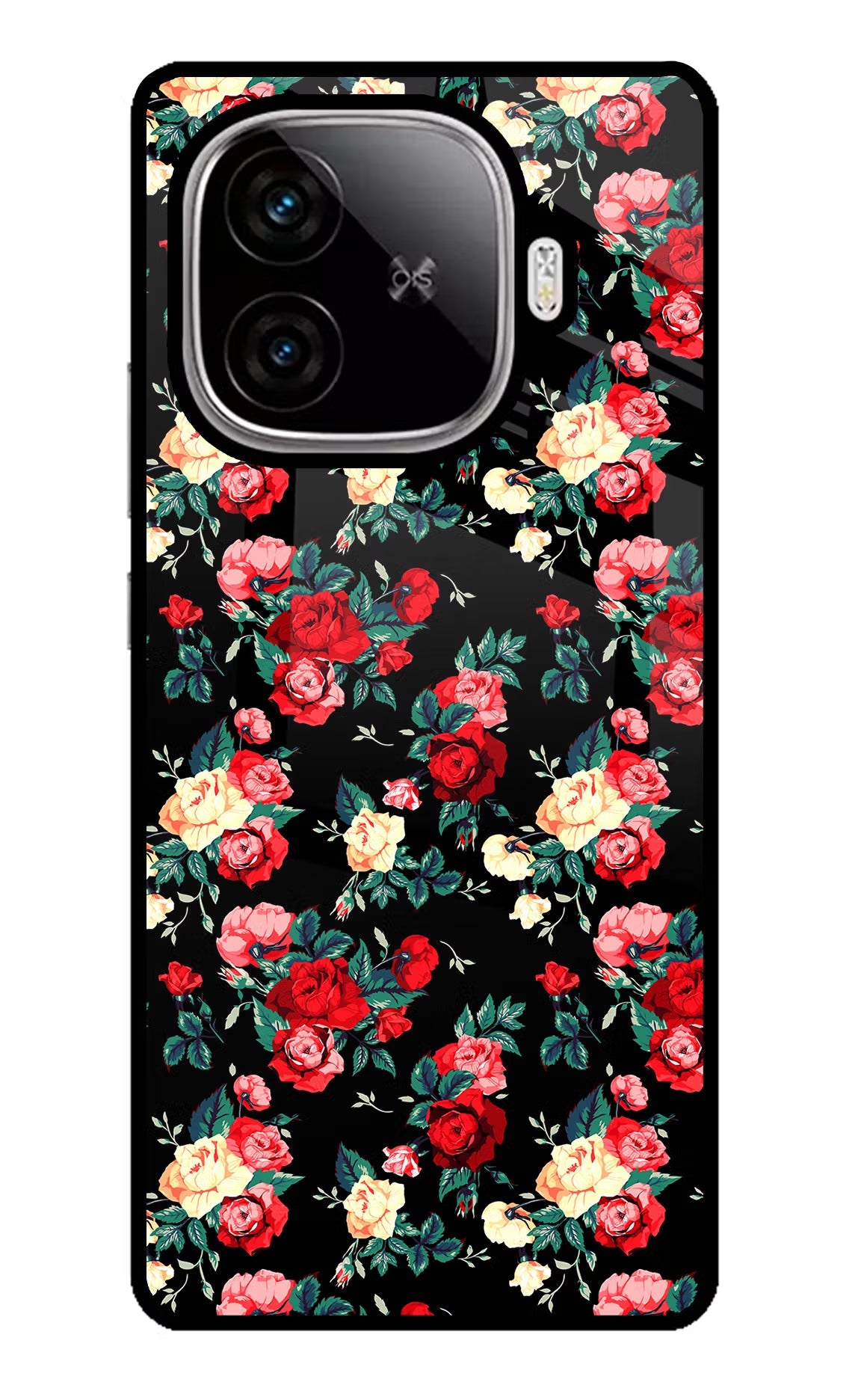 Rose Pattern iQOO Neo 10R 5G Glass Case