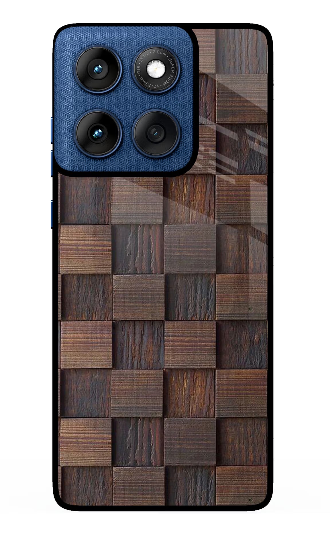 Wooden Cube Design Moto Edge 60 Back Cover