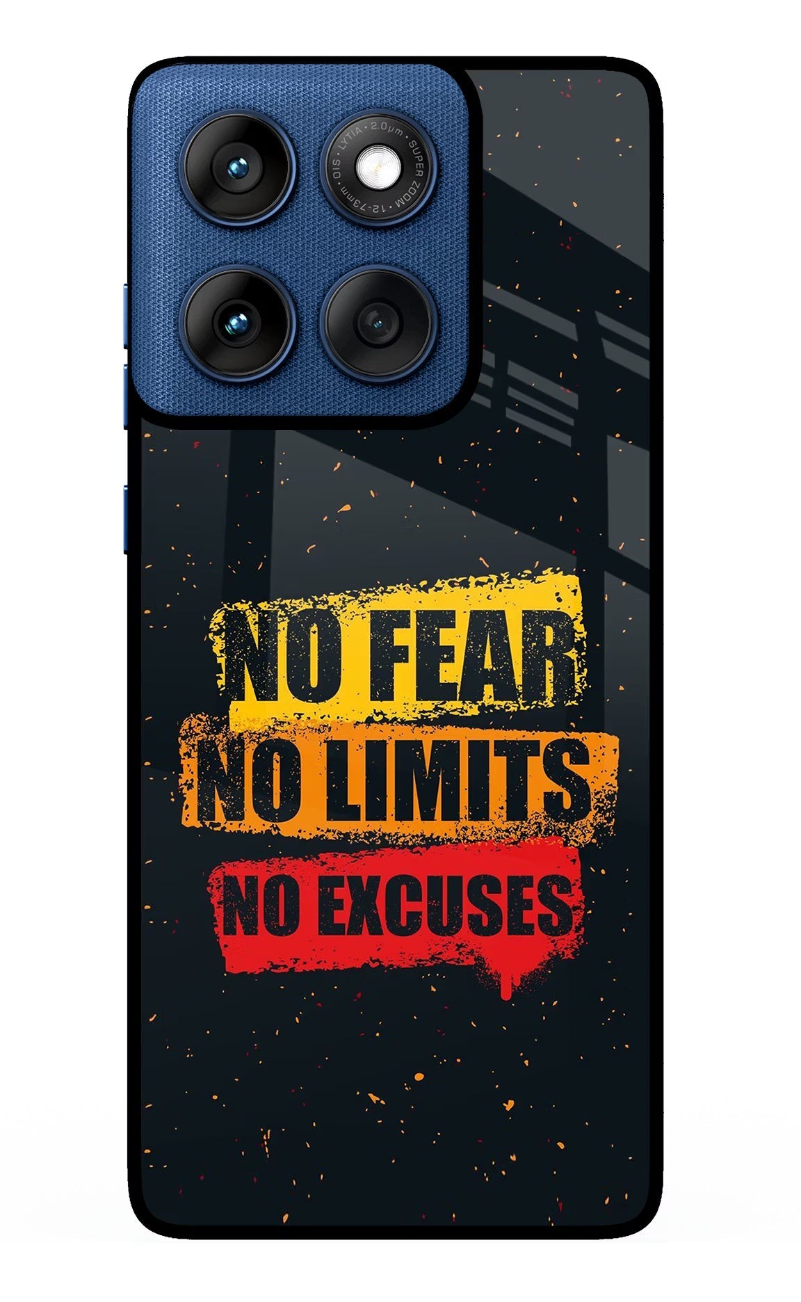 No Fear No Limits No Excuse Moto Edge 60 Glass Case