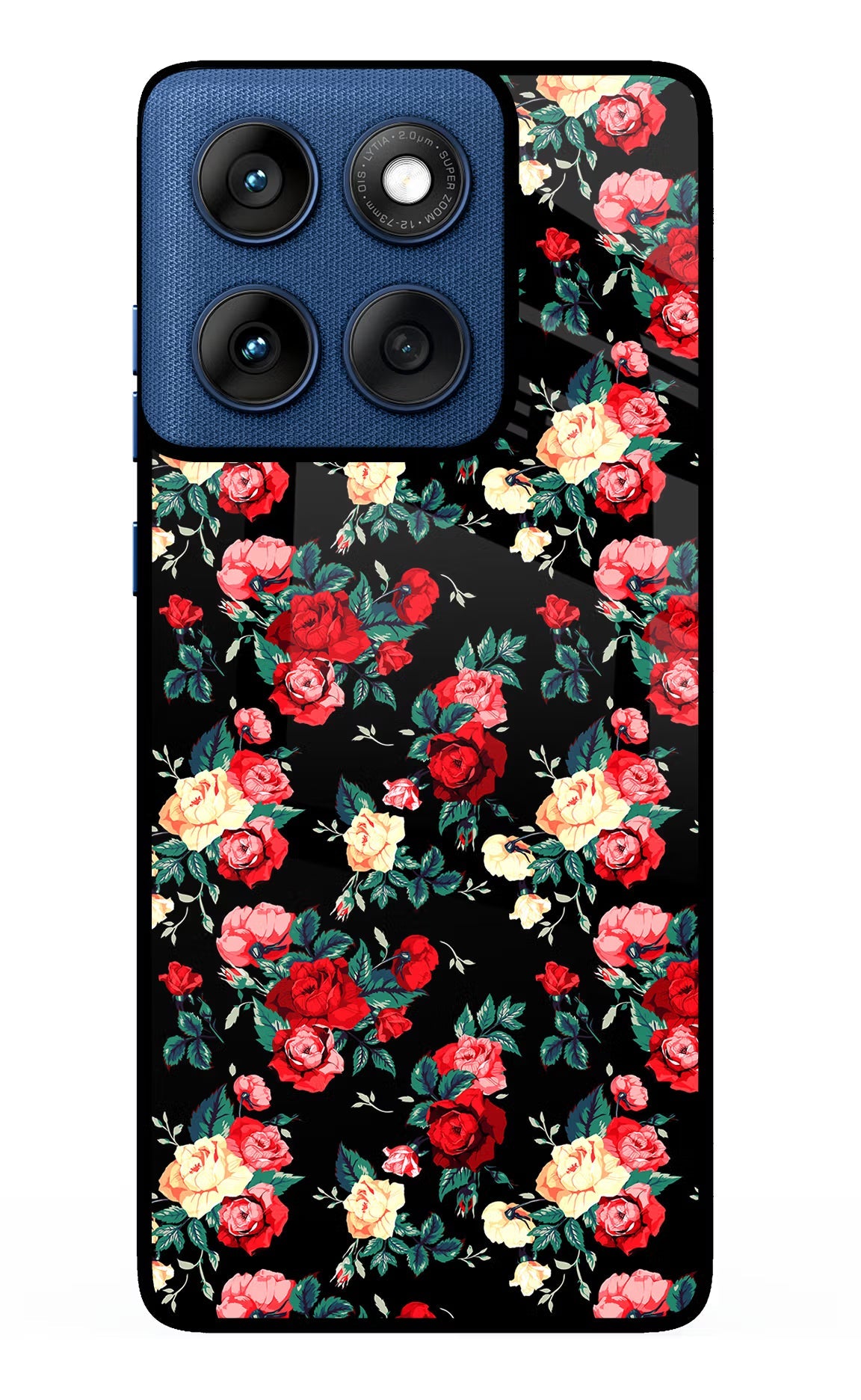 Rose Pattern Moto Edge 60 Back Cover