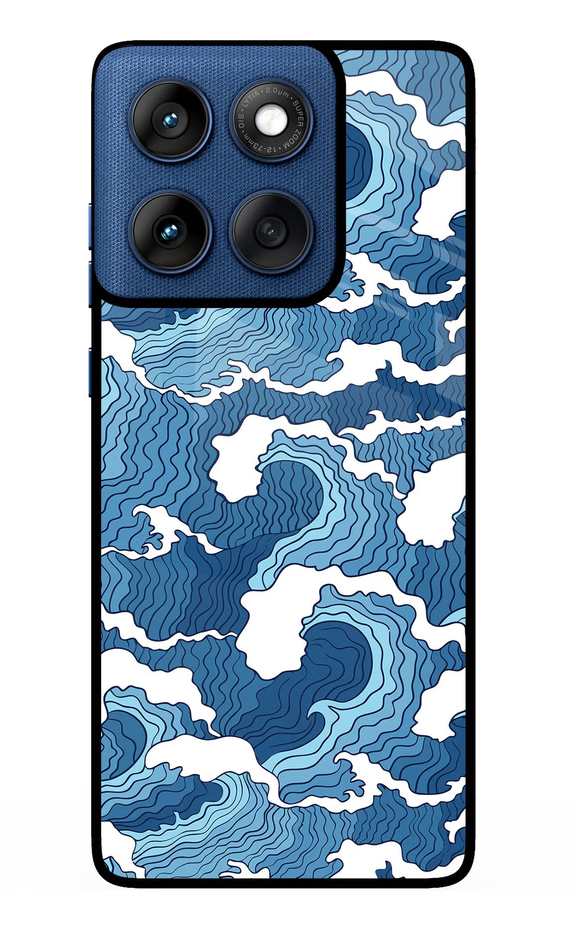 Blue Waves Moto Edge 60 Glass Case
