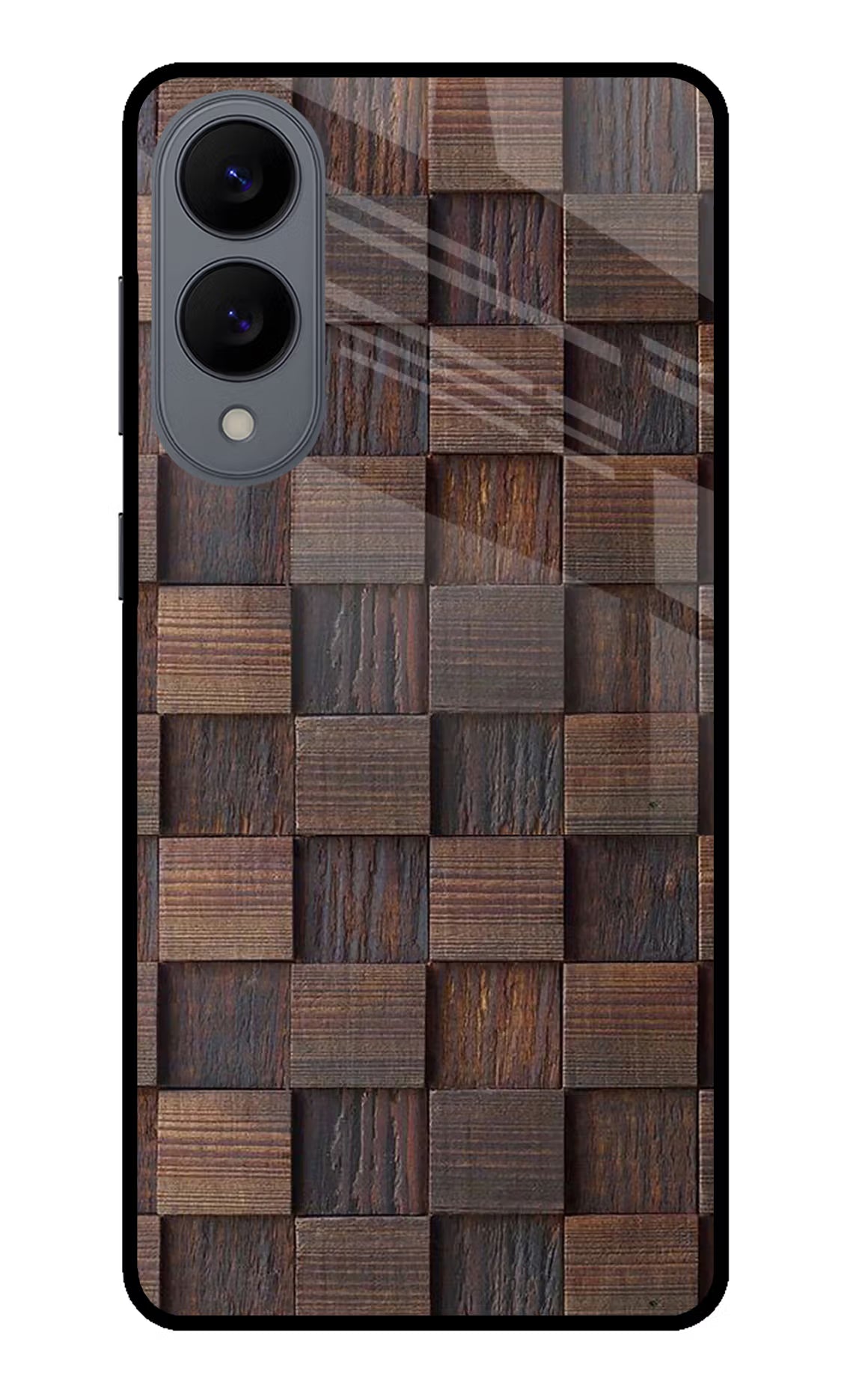 Wooden Cube Design Samsung S25 Edge Back Cover