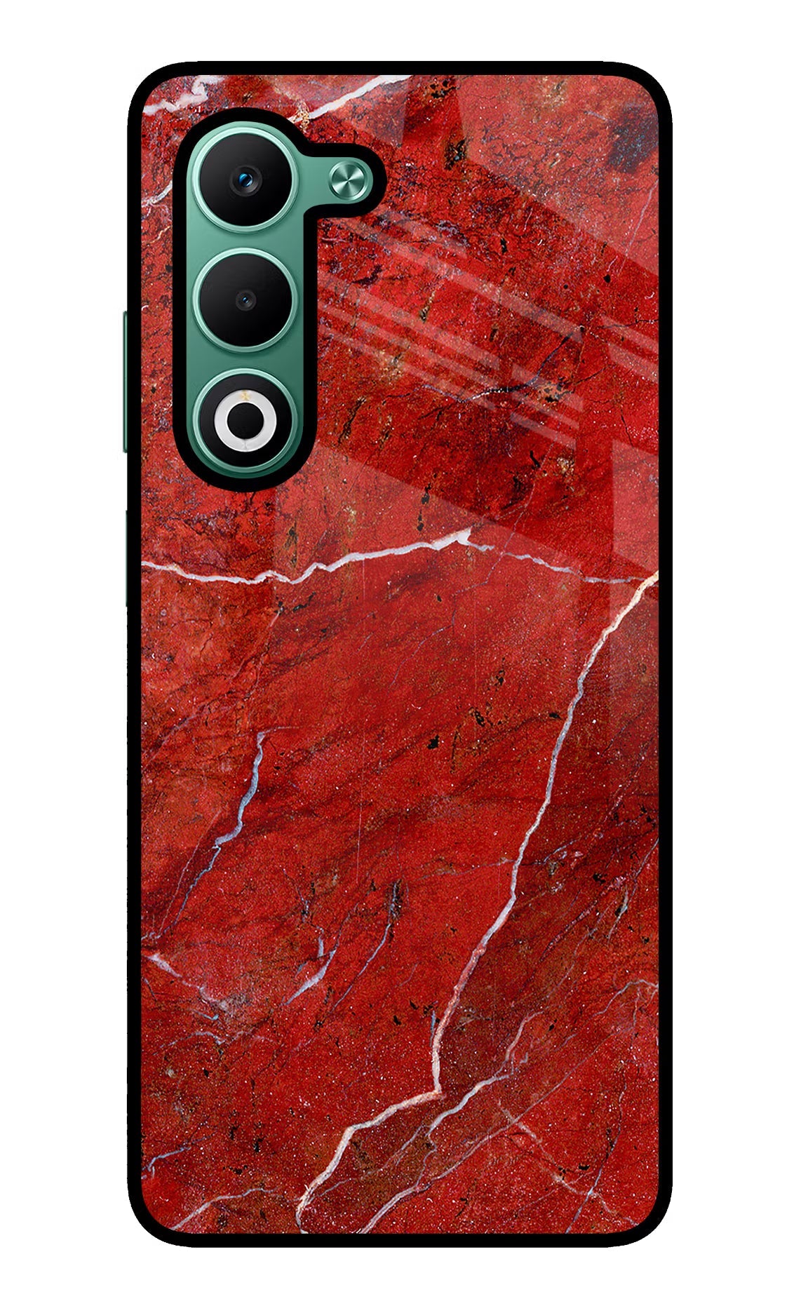 Red Marble Design Oppo A5 5G Glass Case