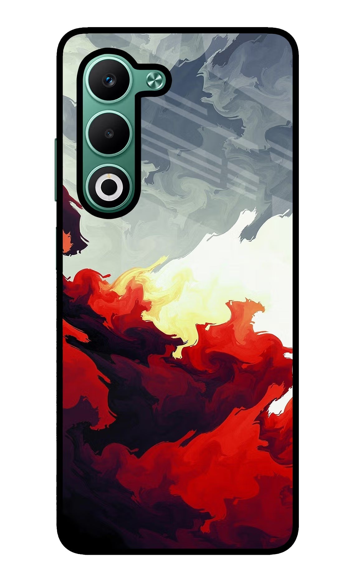Fire Cloud Oppo A5 5G Glass Case