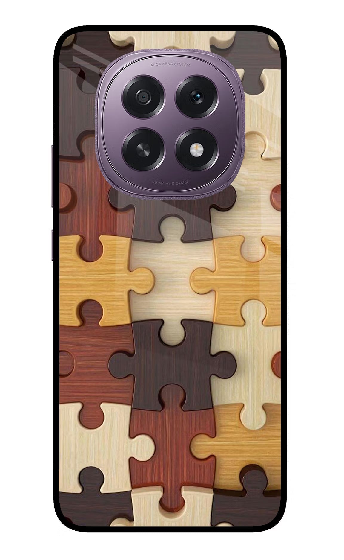 Wooden Puzzle Oppo F29 5G Glass Case